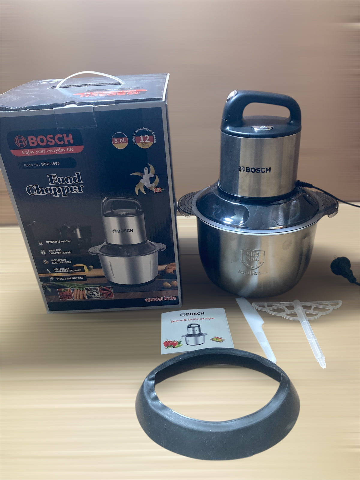 Lot Imported BOSCH Food/Meat Chopper 5 Litre with Double Blades 1000W