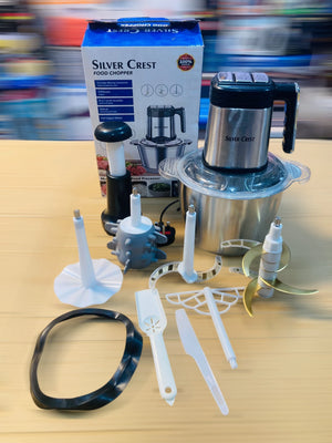 Silver Crest 8-in-1 3.5L Electric Food Chopper & Multi-Functional Food Processor 2000W Heavy Duty Motor, 3 Speed Settings