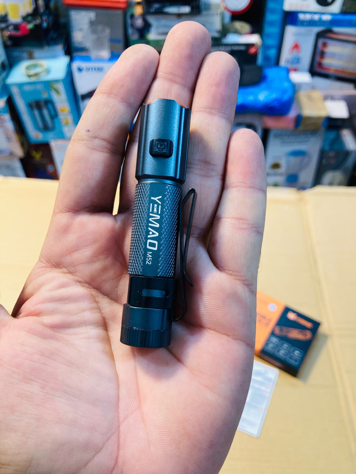 YEMAO Rechargeable Mini LED Flashlight High-Lumen Pocket EDC Light with Magnetic Tail YM-M52