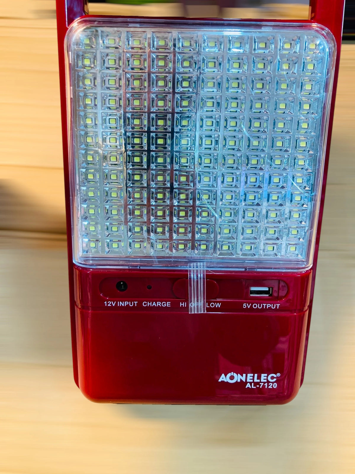 Aonelec Rechargeable Emergency Light with 120 SMD LEDs, 4000mAh Battery, and USB Power Bank Output AL-7120