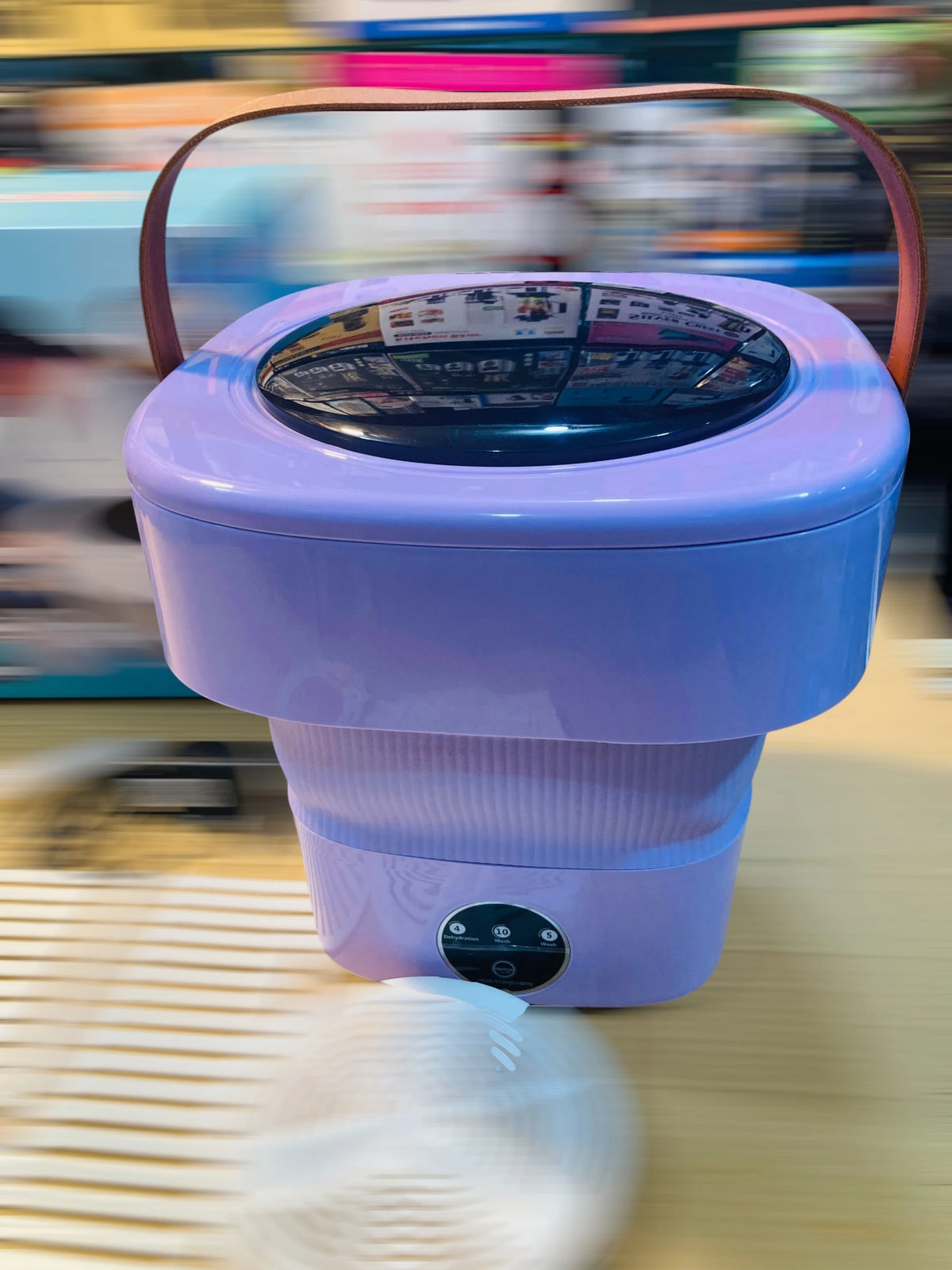 Portable Foldable Washing Machine with Drain Basket and Power Adapter – 11L Mini Compact Washer FP-8806