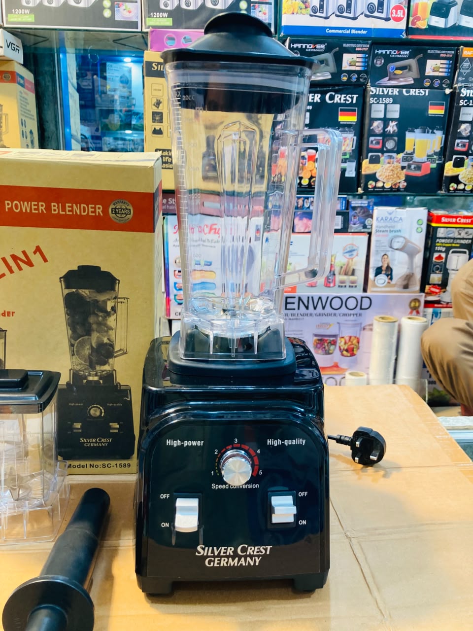 Silver Crest Germany 5000W 2-in-1 Heavy Duty Countertop Power Blender and Grinder SC-1589