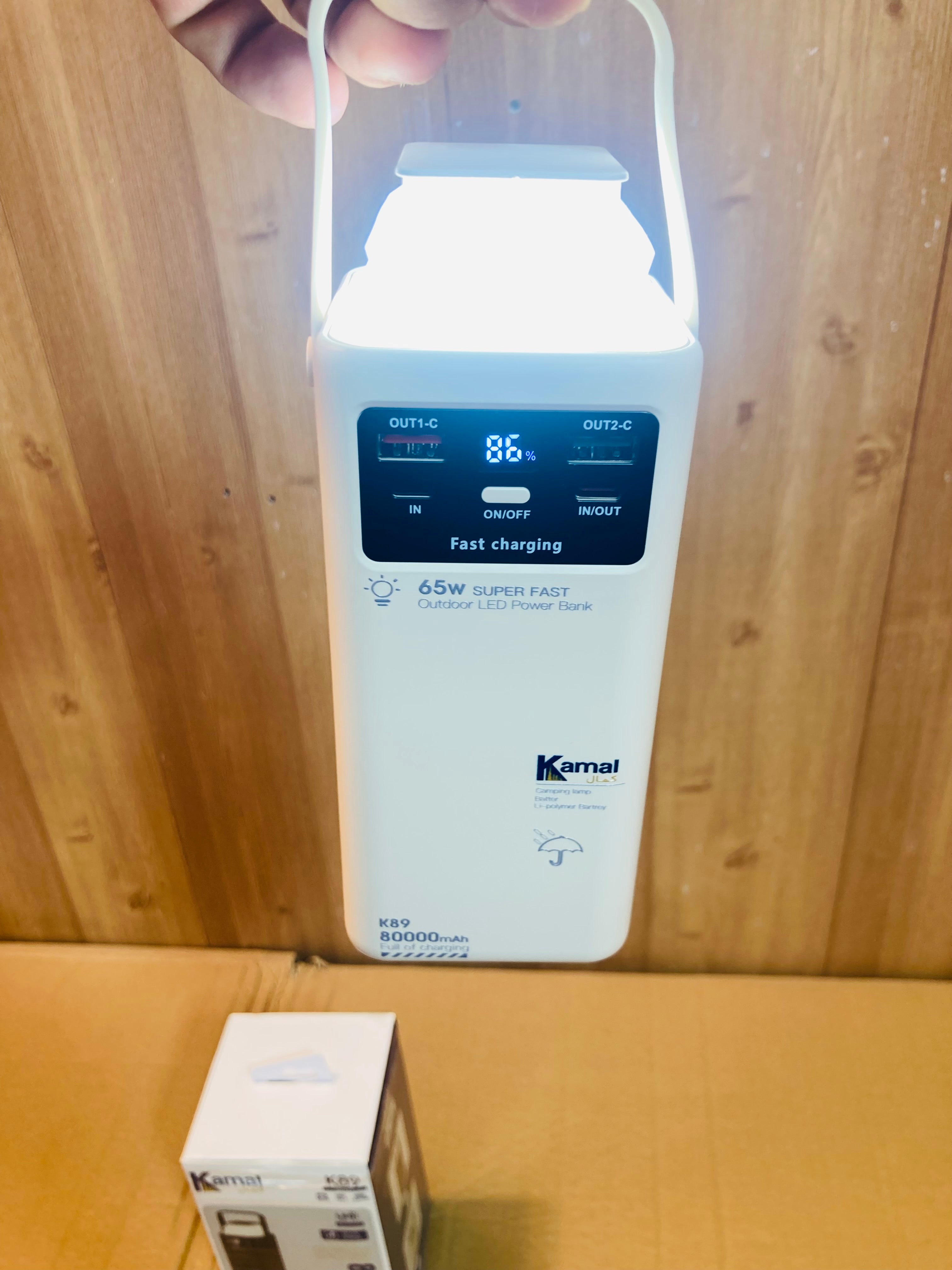 Kamal 65W 80000mAh Fast Charging Led Power Bank K89