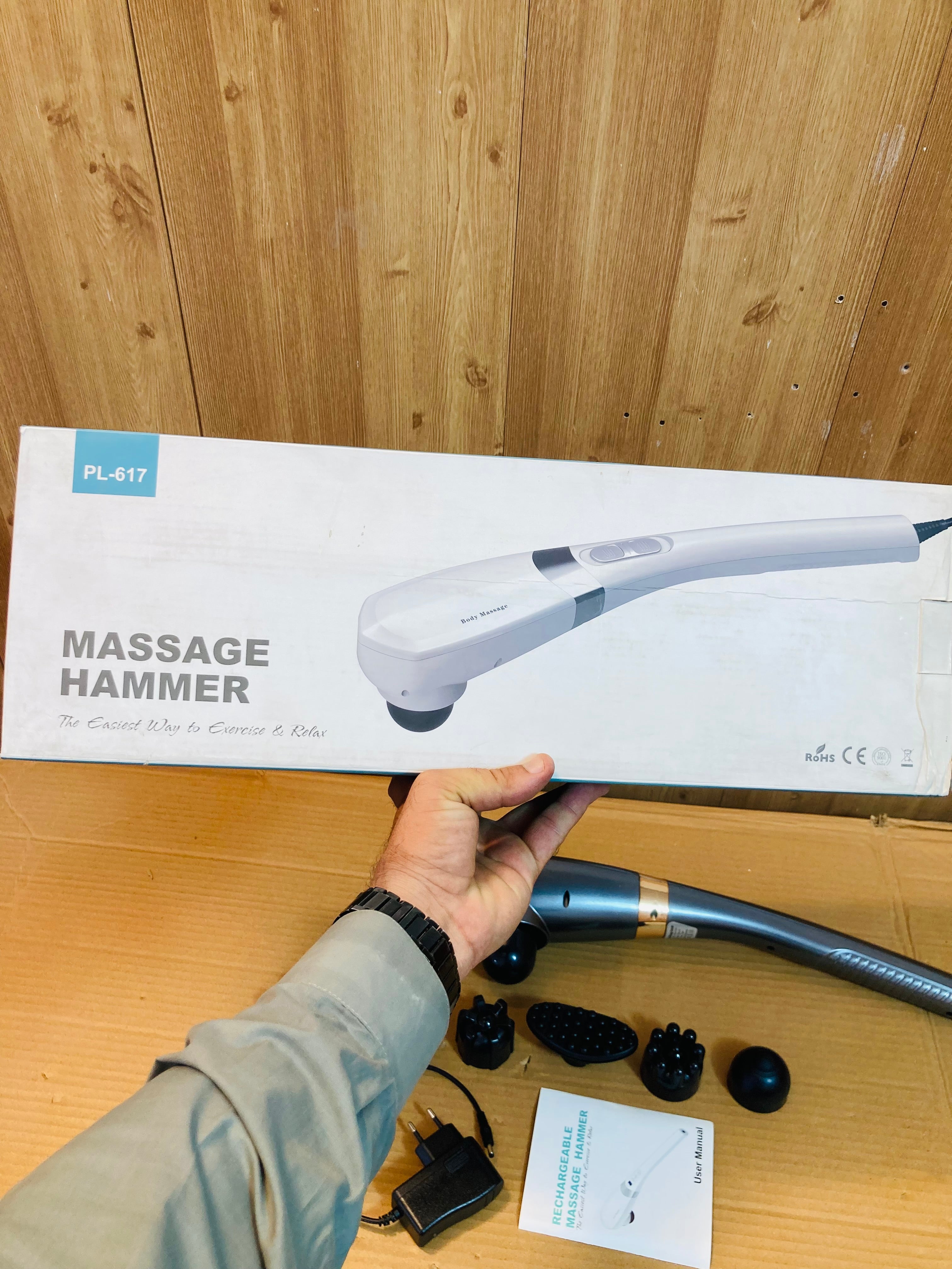 Rechargeable Handheld Percussion/Vibration Hammer Full Body Massager PL-617