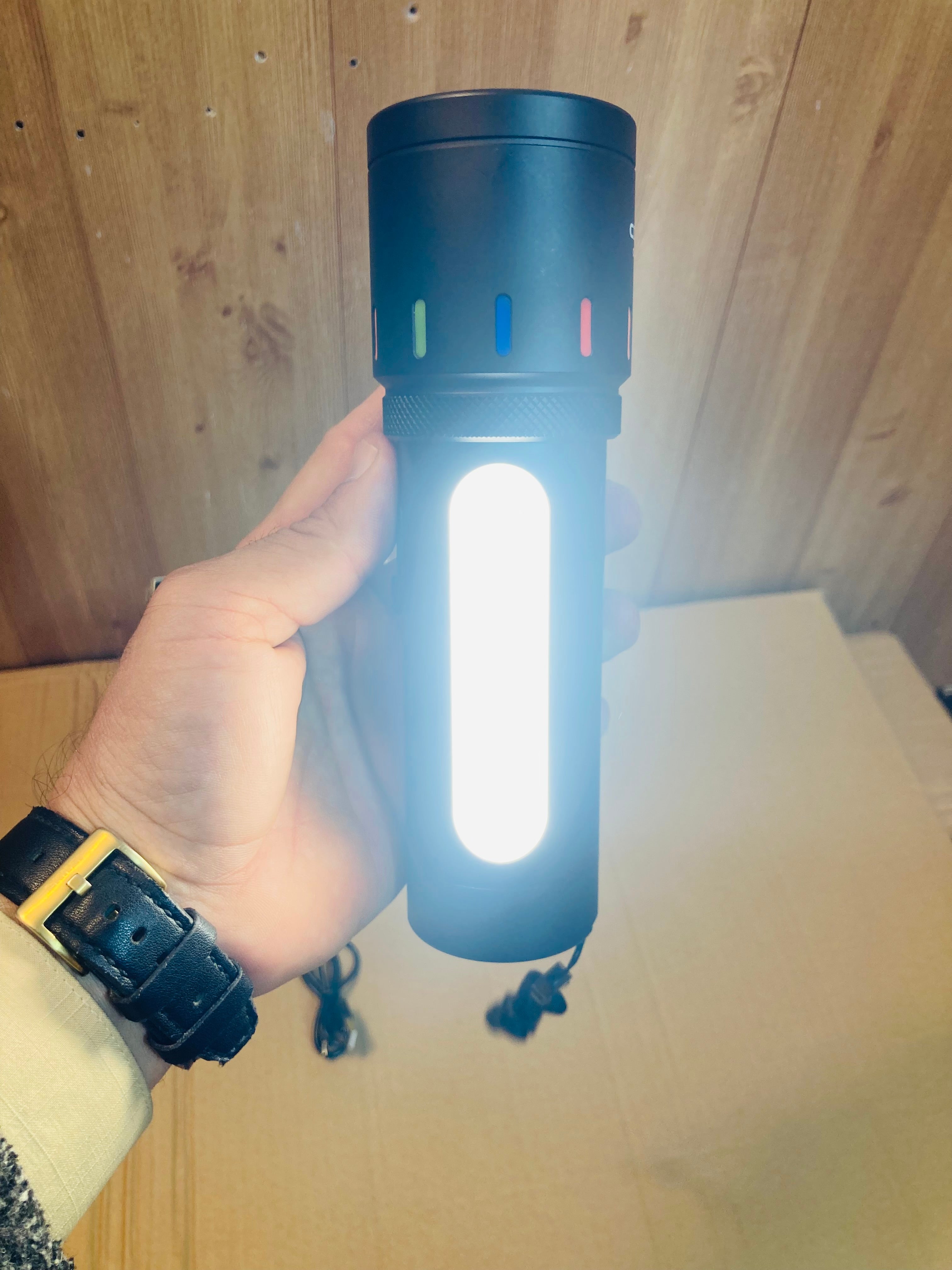 COBA Aluminum Alloy RGB Led Flashlight Torch CB-7703