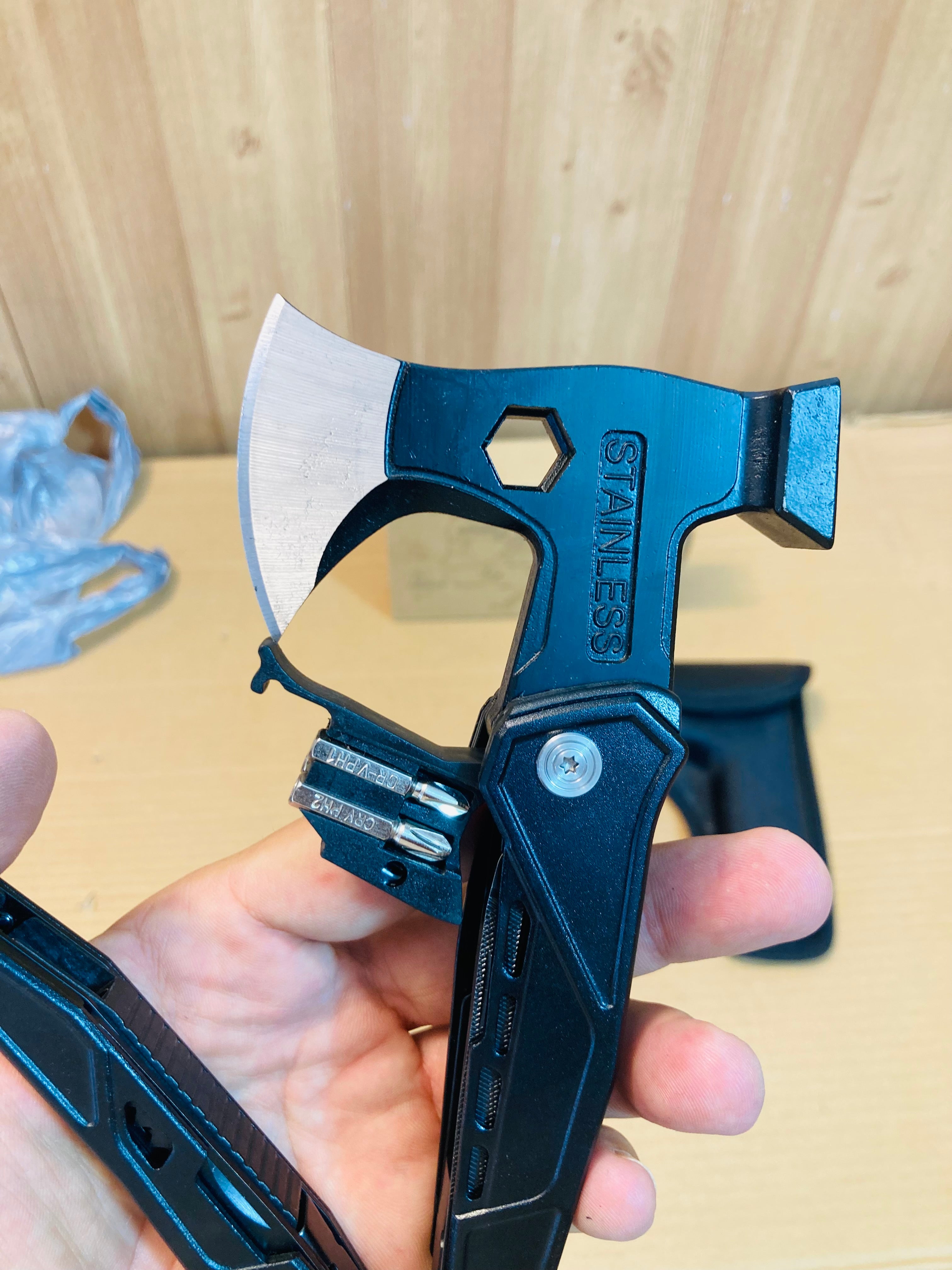 18in1 Camping Multifunctional Survival Hammer Axe Tool