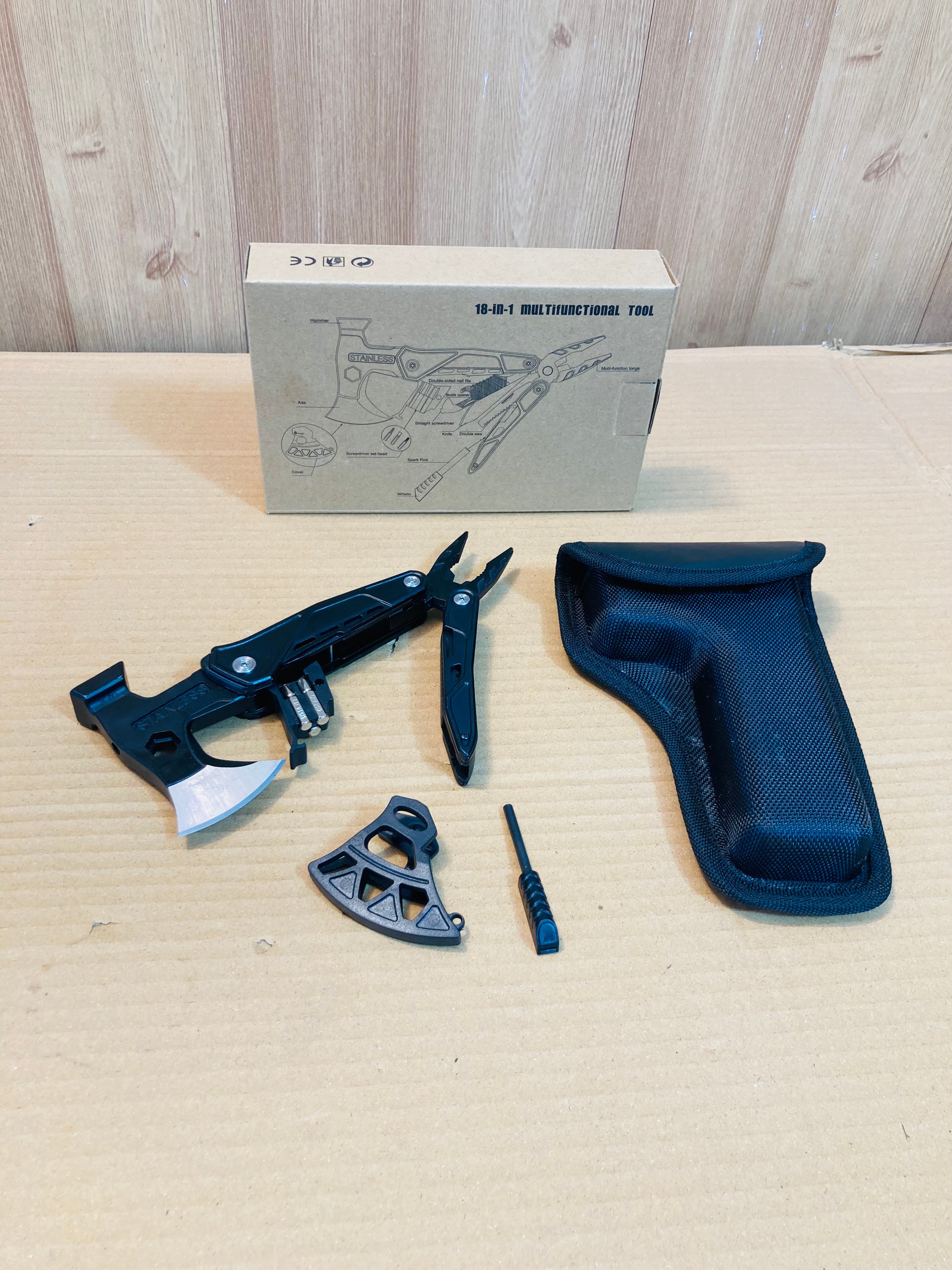 18in1 Camping Multifunctional Survival Hammer Axe Tool