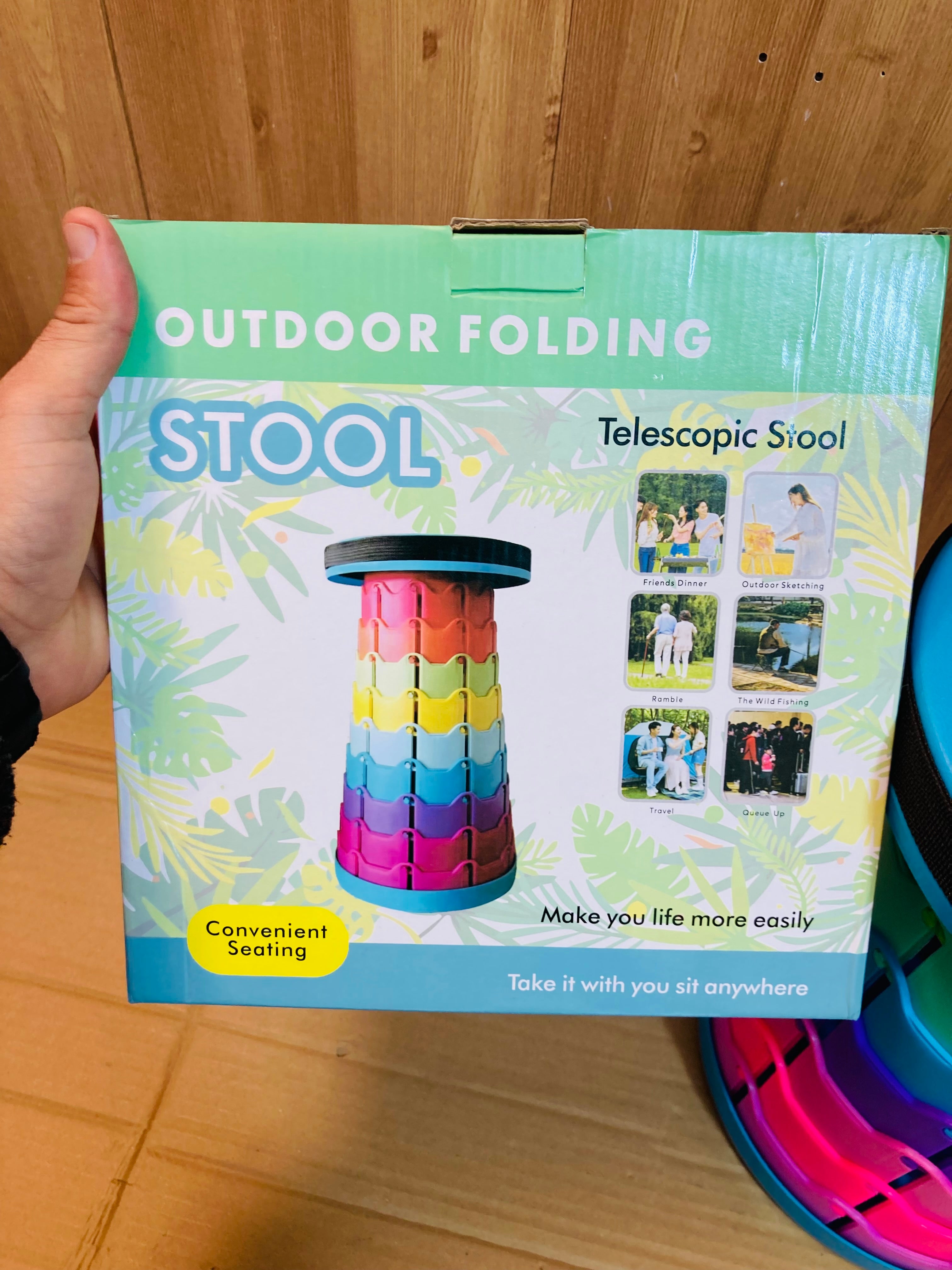 Portable Retractable Camping Stool - Outdoor Folding Stool