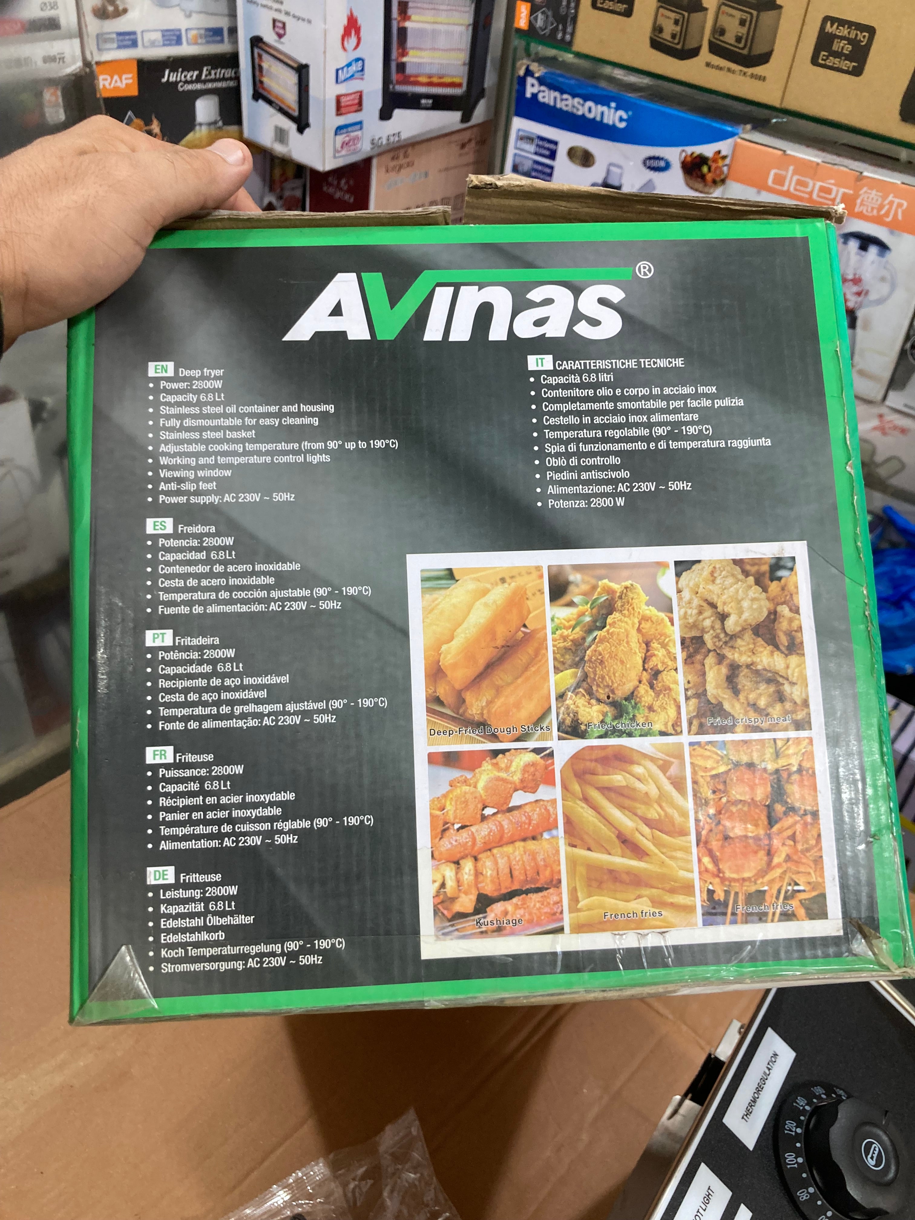 Avinas 6.8L Electric Deep Fryer