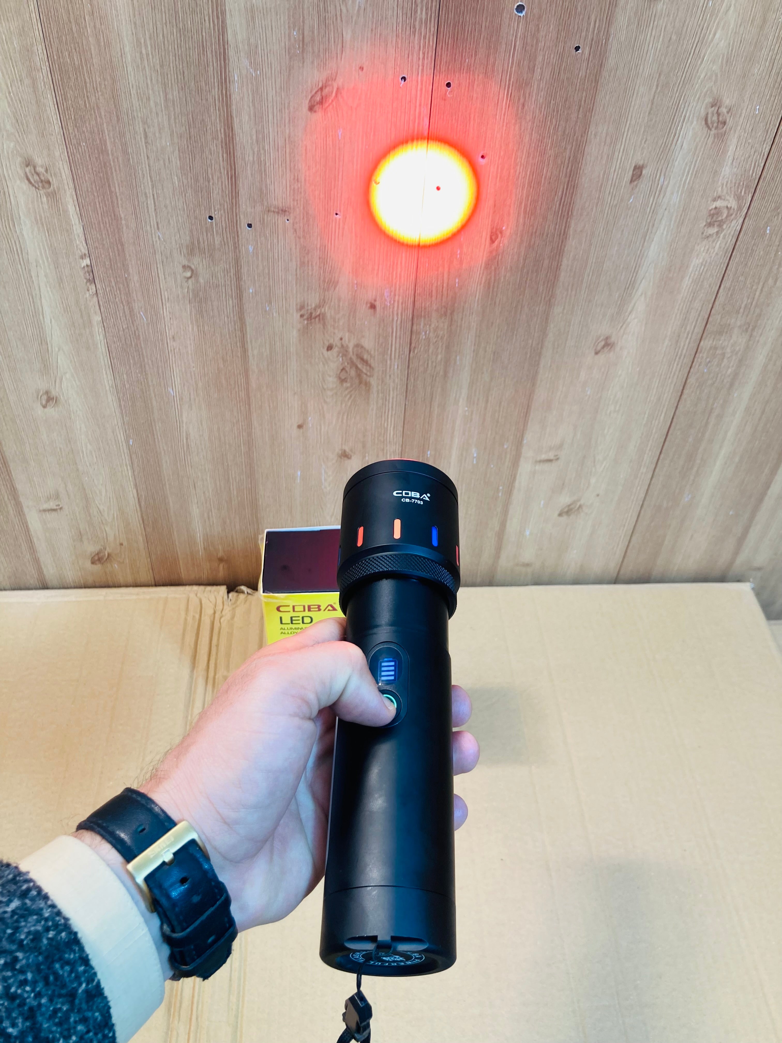 COBA Aluminum Alloy RGB Led Flashlight Torch CB-7703