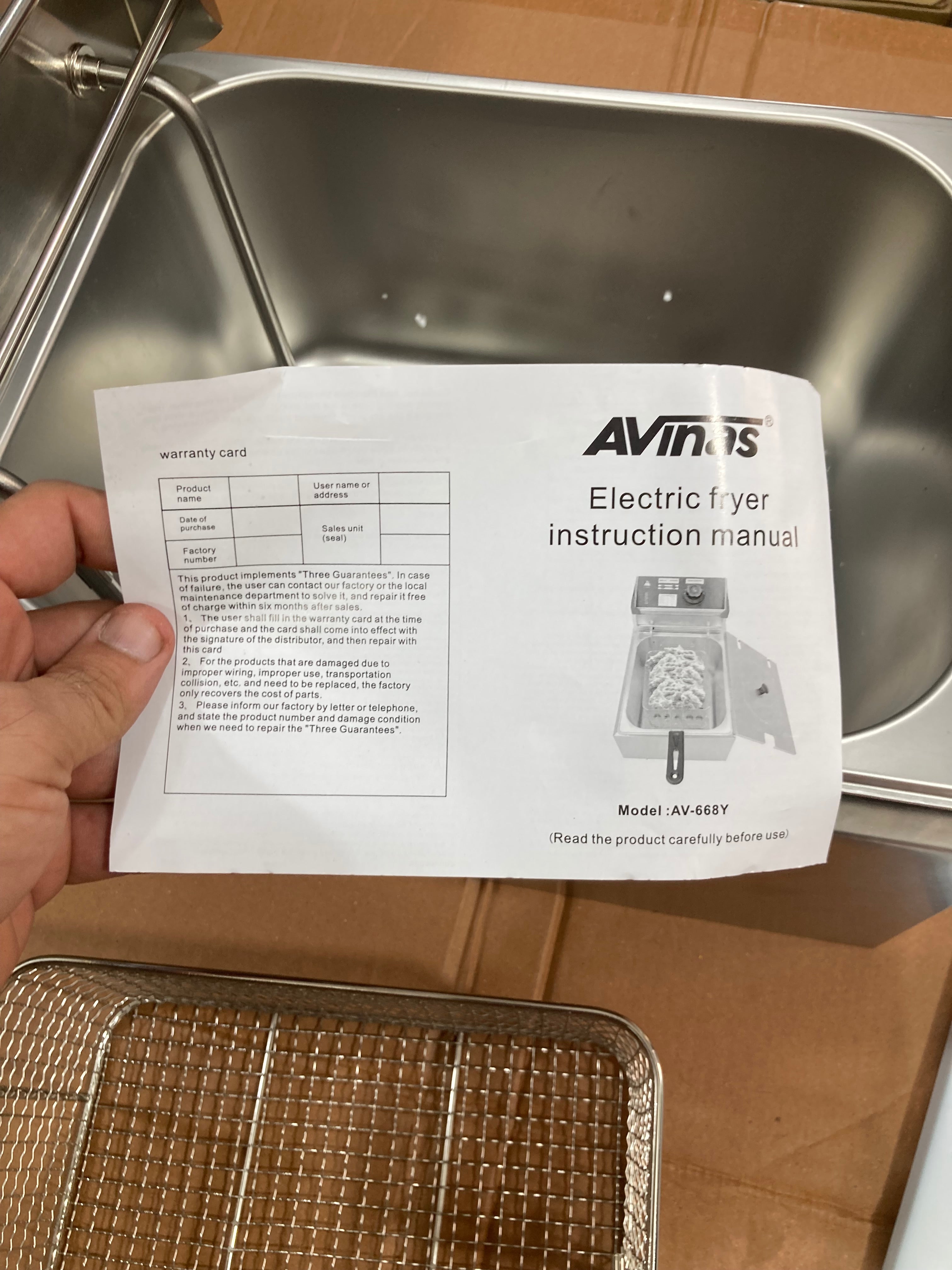 Avinas 6.8L Electric Deep Fryer