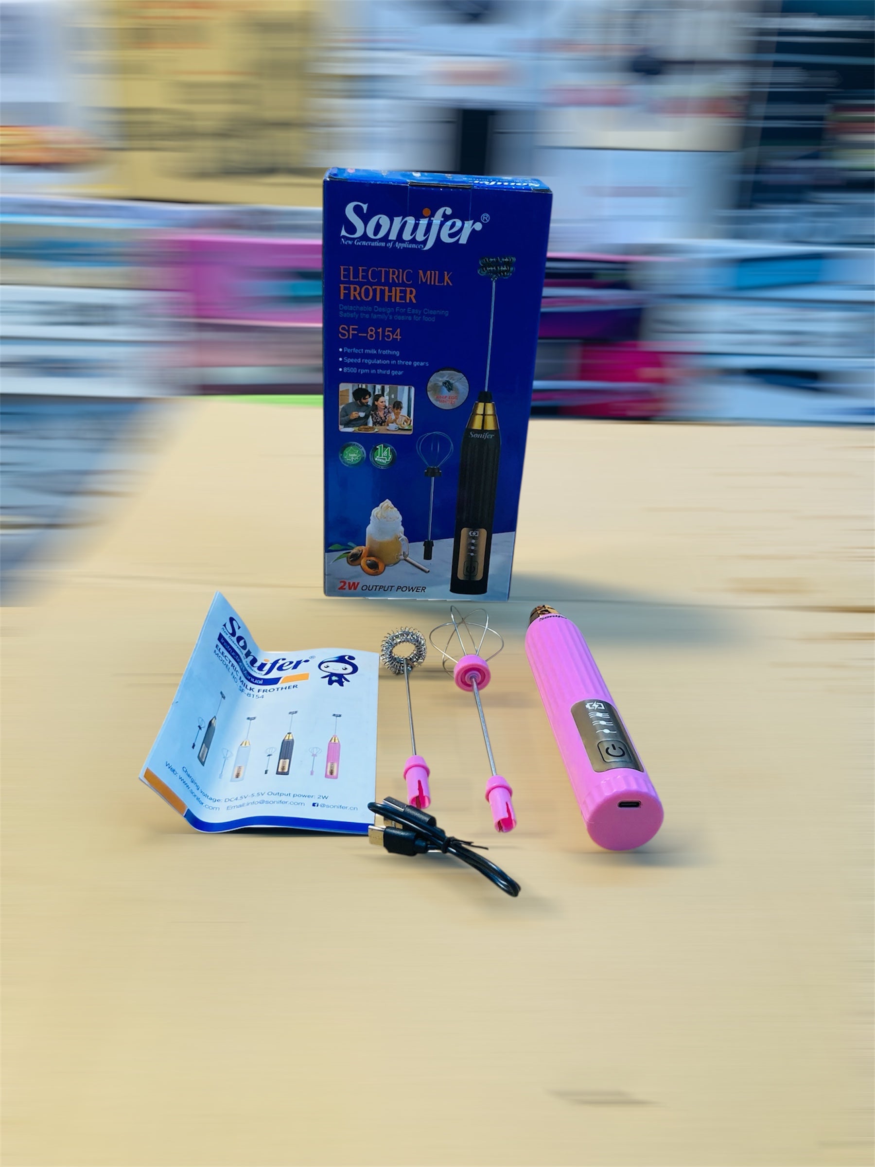 Sonifer Rechargeable Milk Frother - Coffee Beater SF-8154