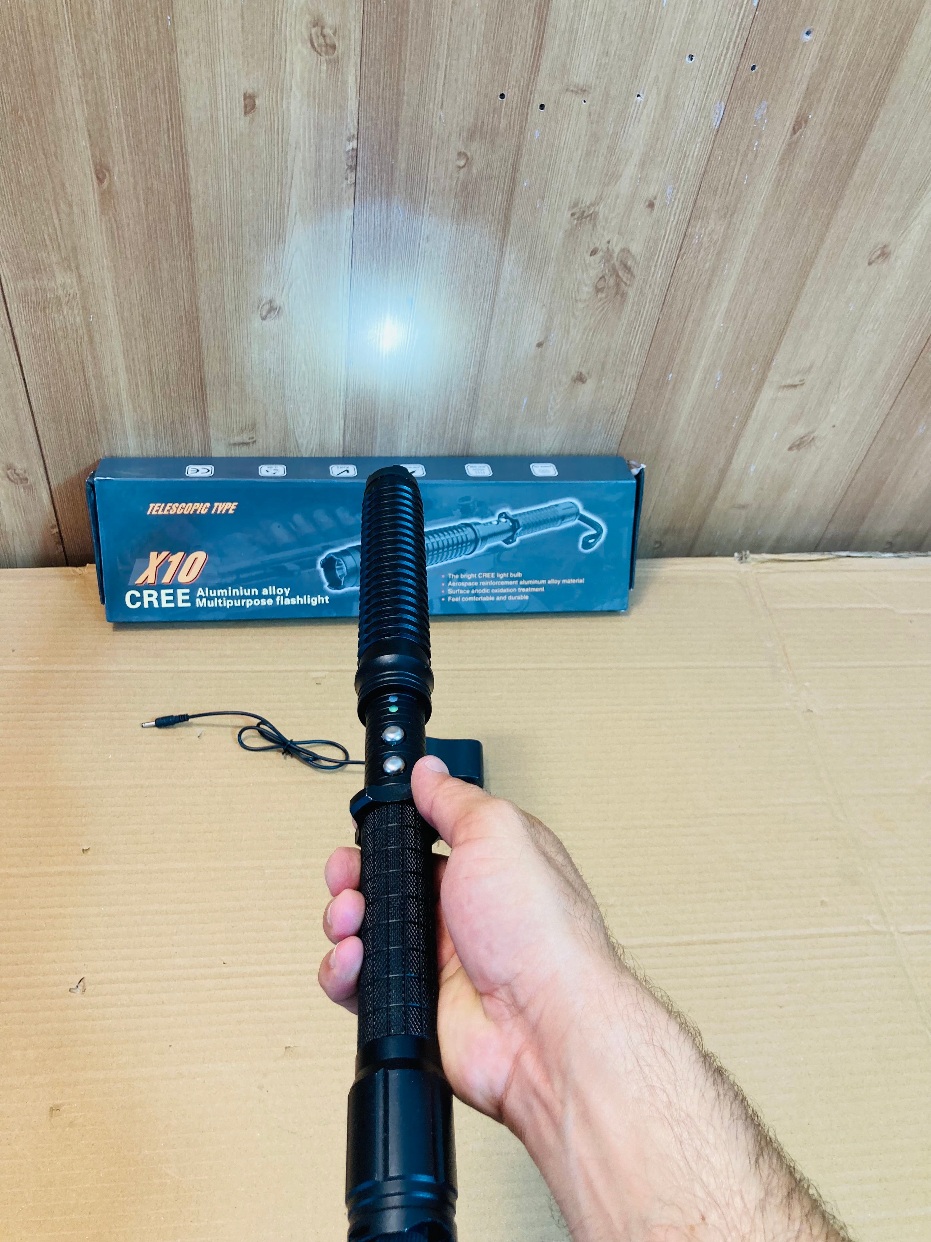 Self Defence 2in1 Flashlight & Stun Gun Baton - Taser X10