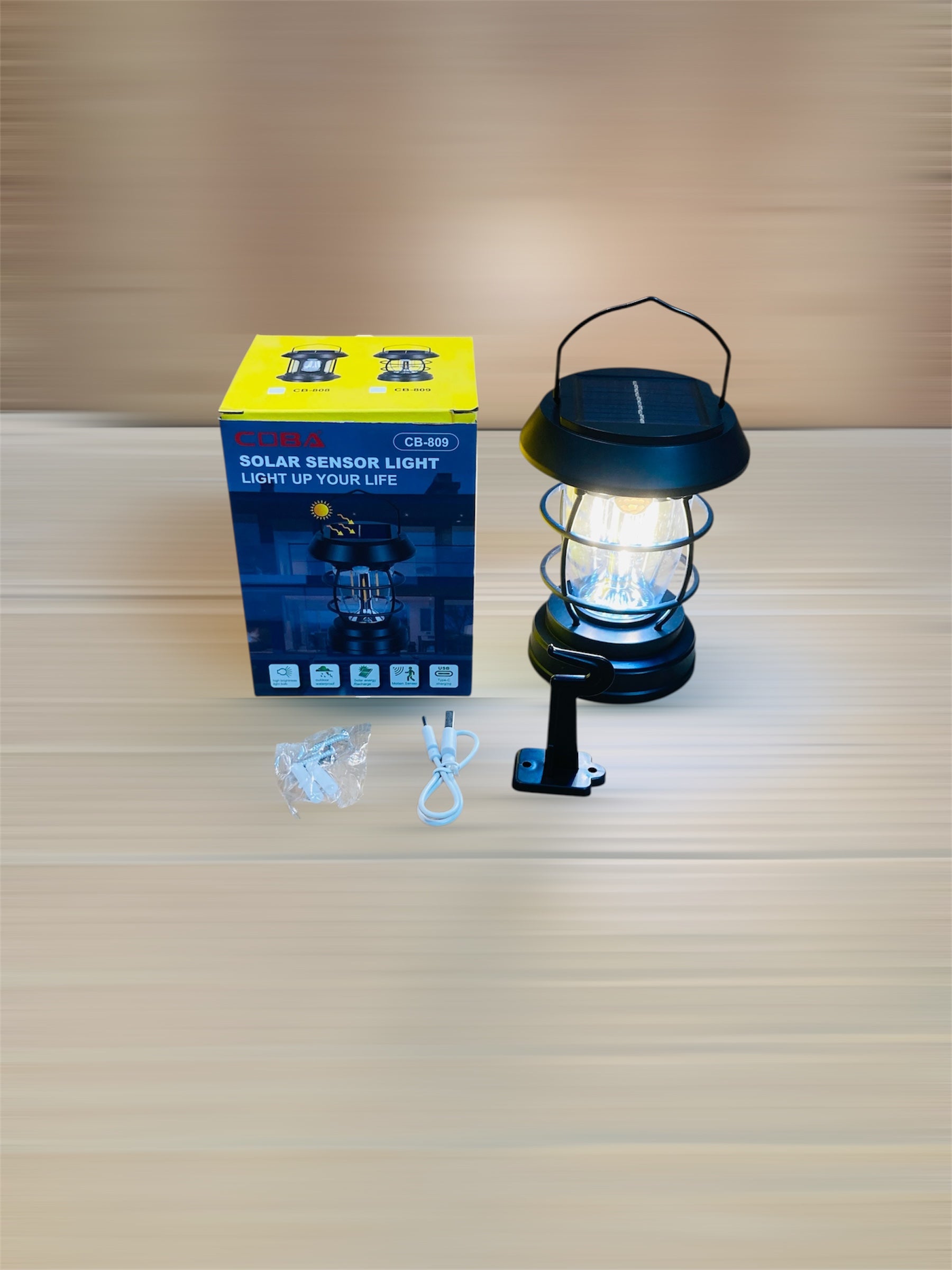 COBA Solar Rechargeable Lantern - Camping Light CB-809