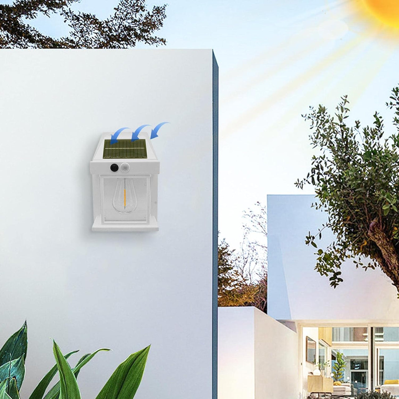 Wall Mounted Solar Light with Motion Sensor.