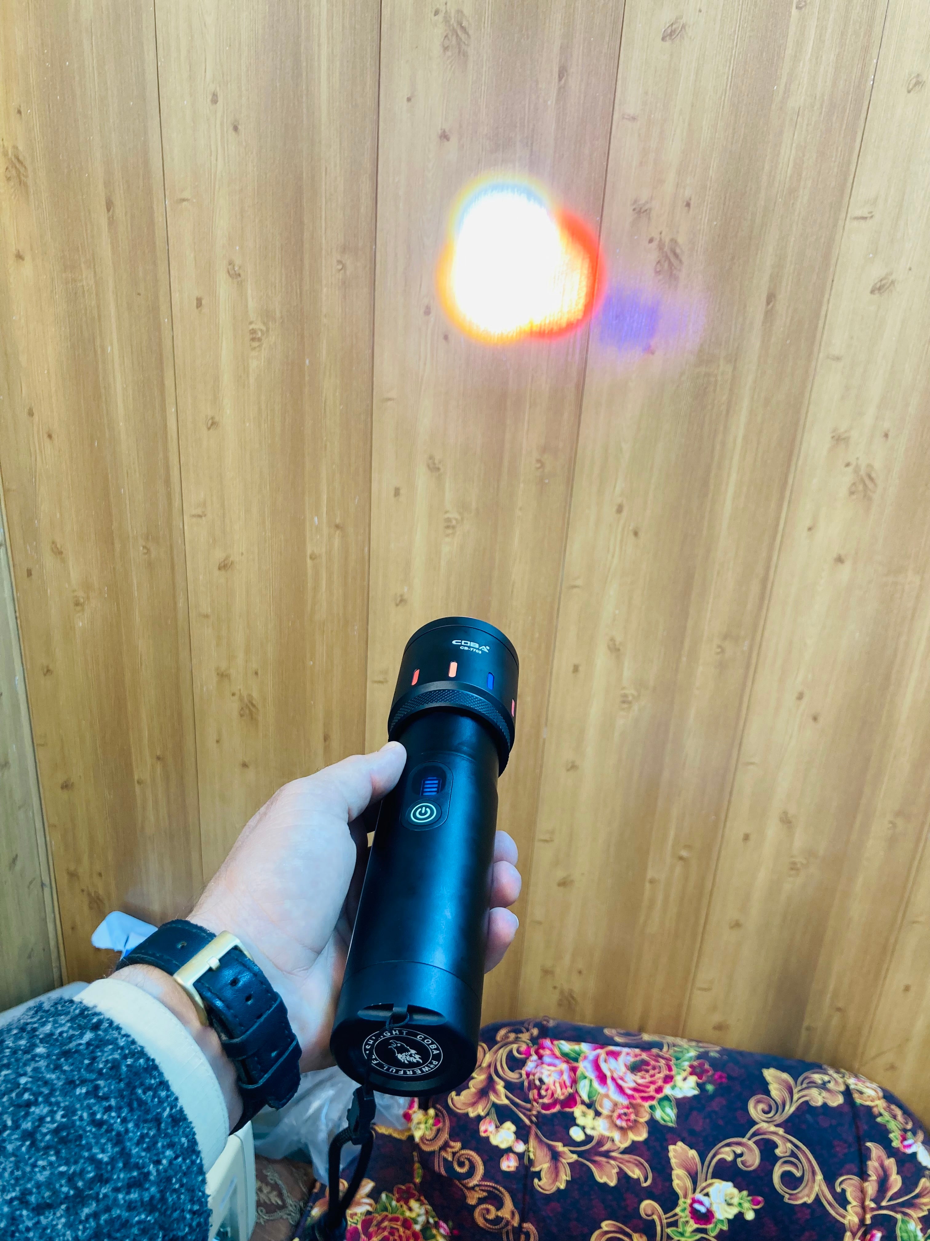 COBA Aluminum Alloy RGB Led Flashlight Torch CB-7703