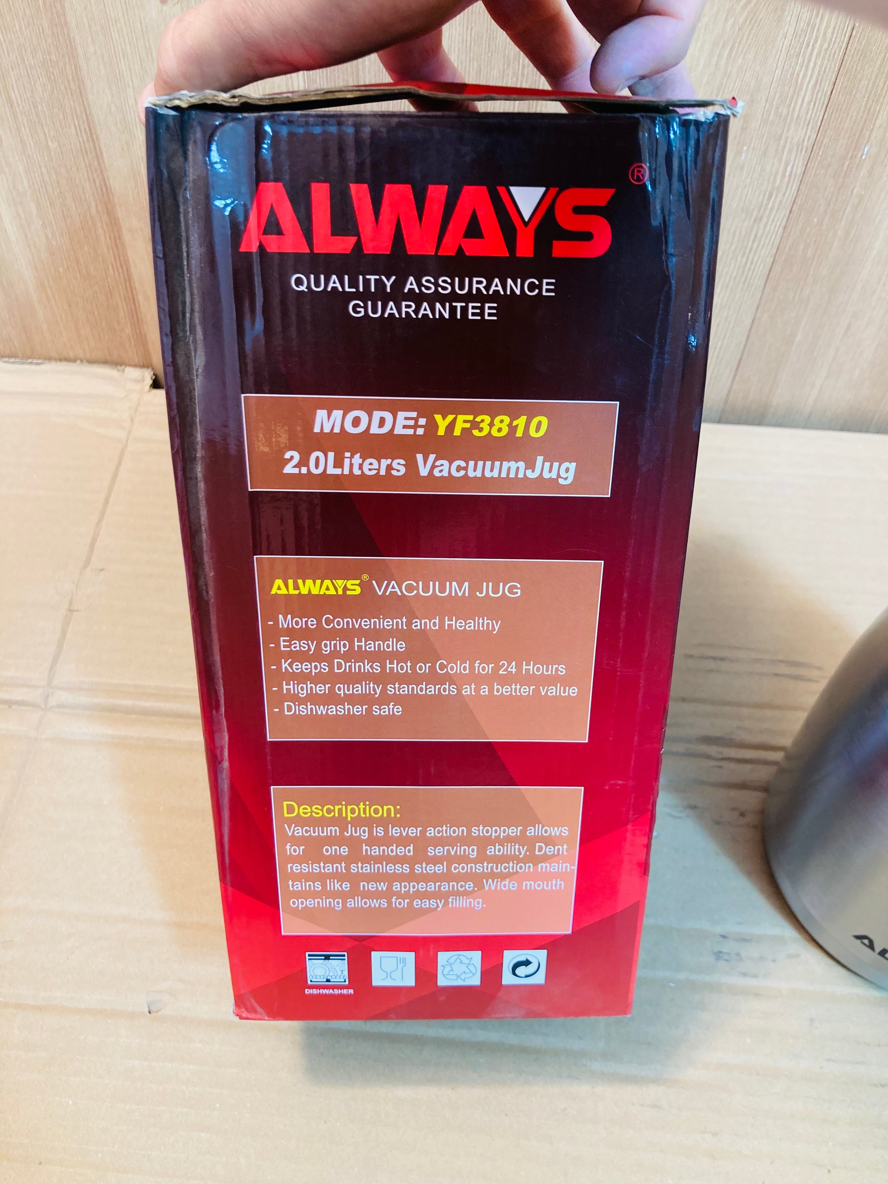 Always Stainless Steel Vacuum Jug/Thermos 2L