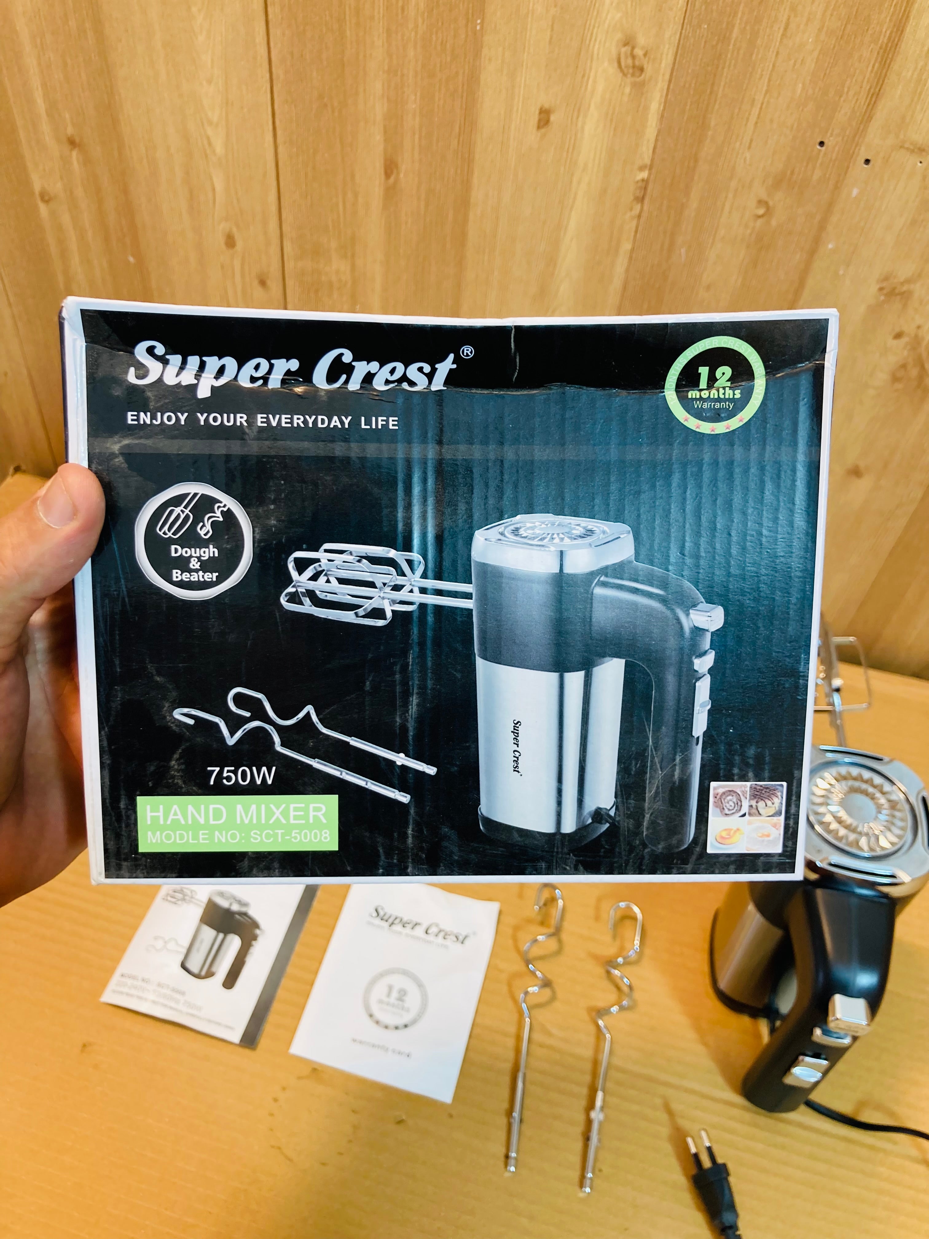 Super Crest Germany 750W Updated Model Powerful Hand Mixer SCT-5008