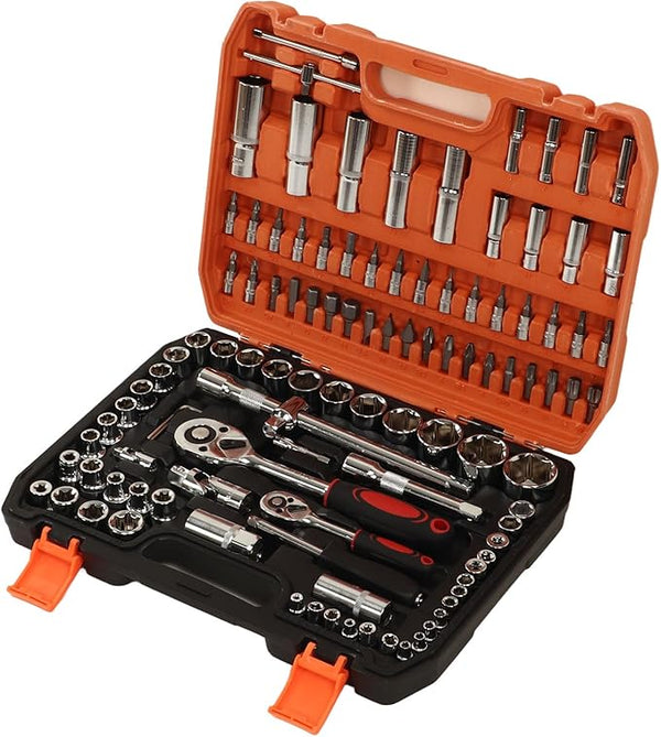 108PC Socket Ratchet Wrench Set – Heavy Duty Mechanic Tool Kit"