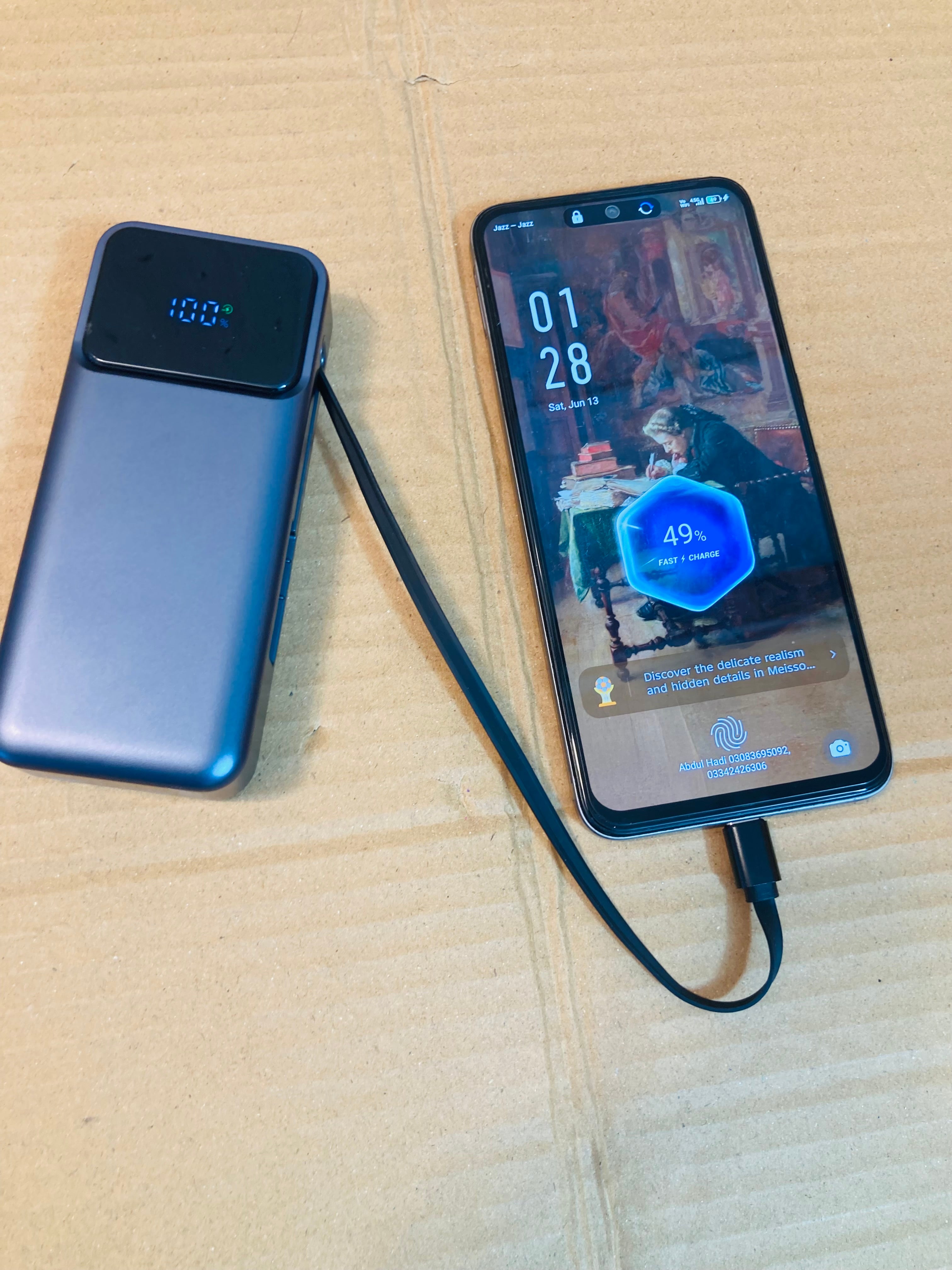 Lot Imported Duzzona P1 10000mAh Portable 22.5W Power Bank with Built-in Retractable Cable