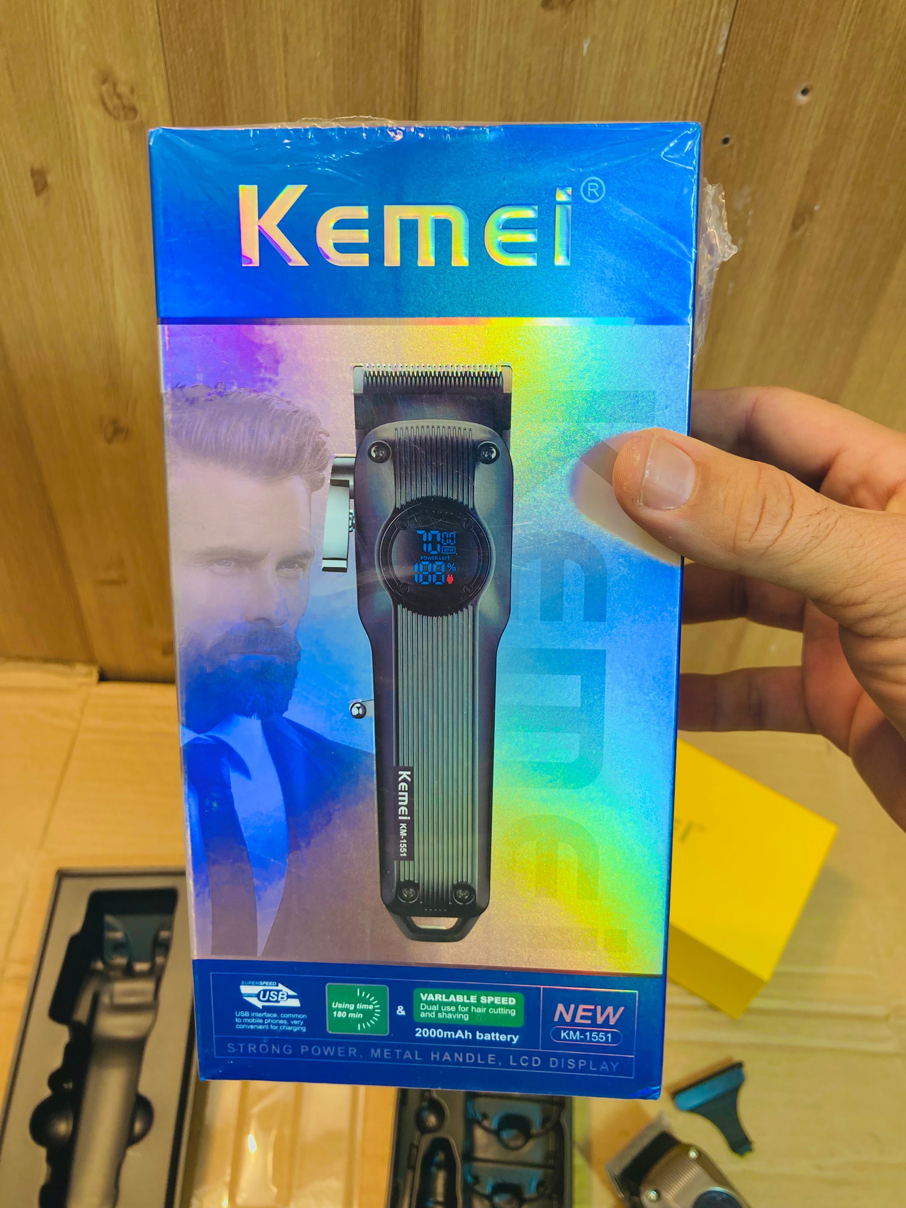 Kemei Digital Professional Rechargeable Hair Clipper & Trimmer KM-1551