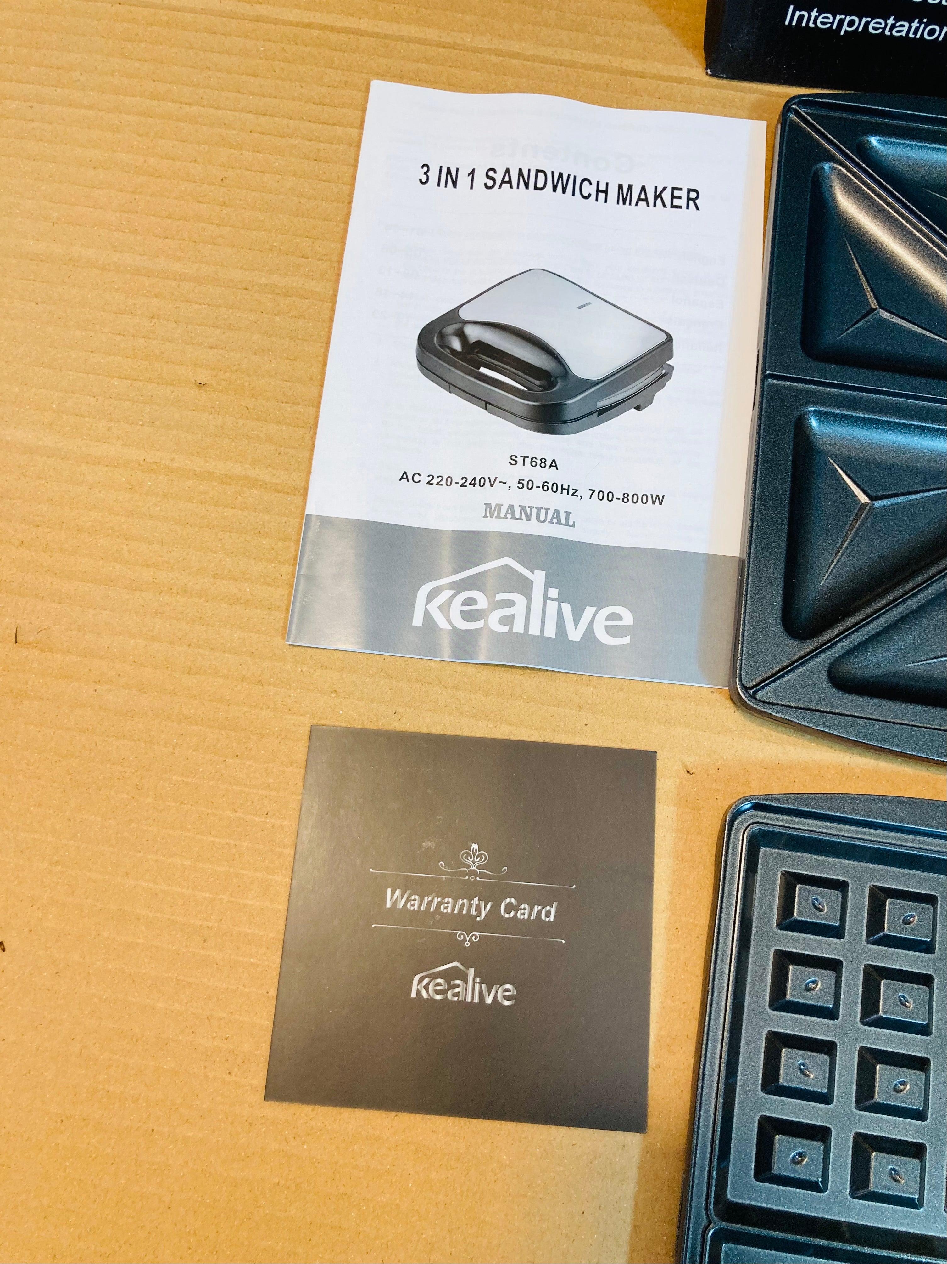 Kealive 3in1 Sandwich & Grill Maker 800W - ST68A