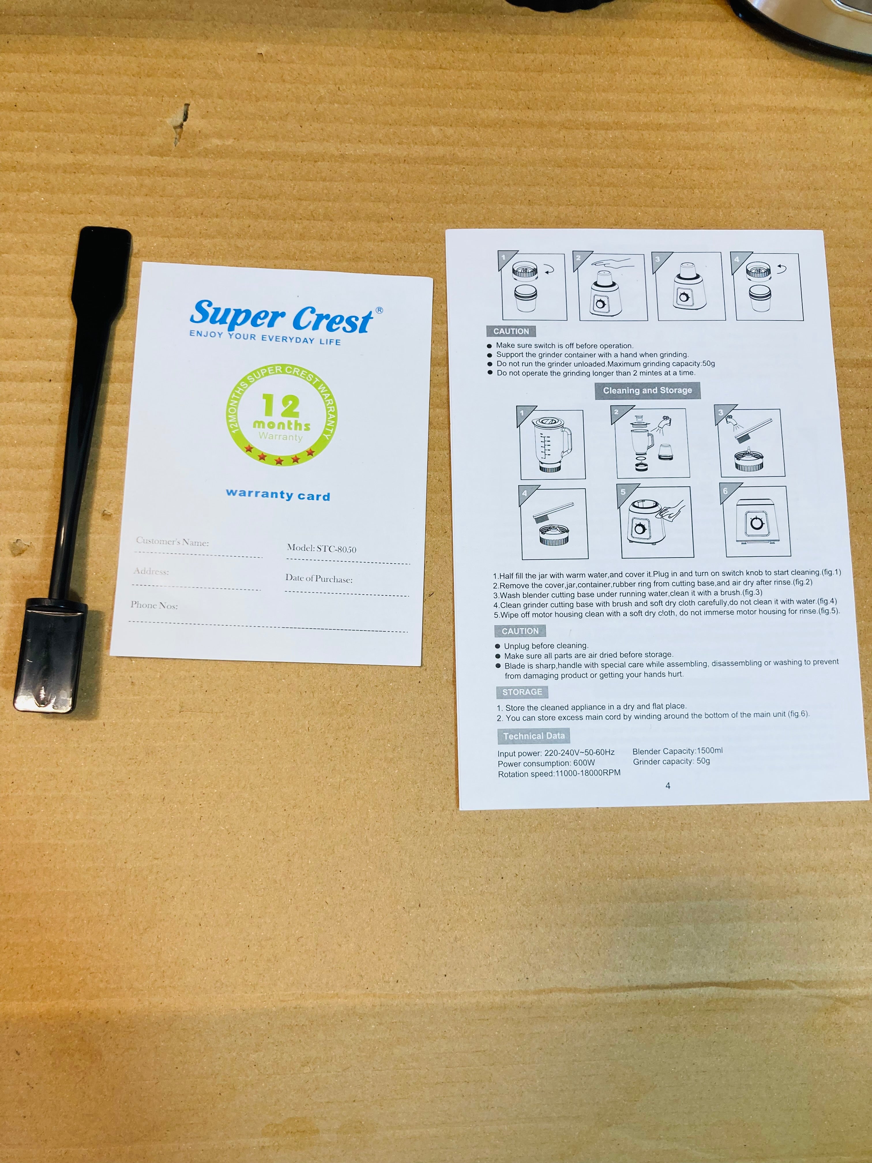 Super Crest Germany 2in1 Blender 600W SCT-8050