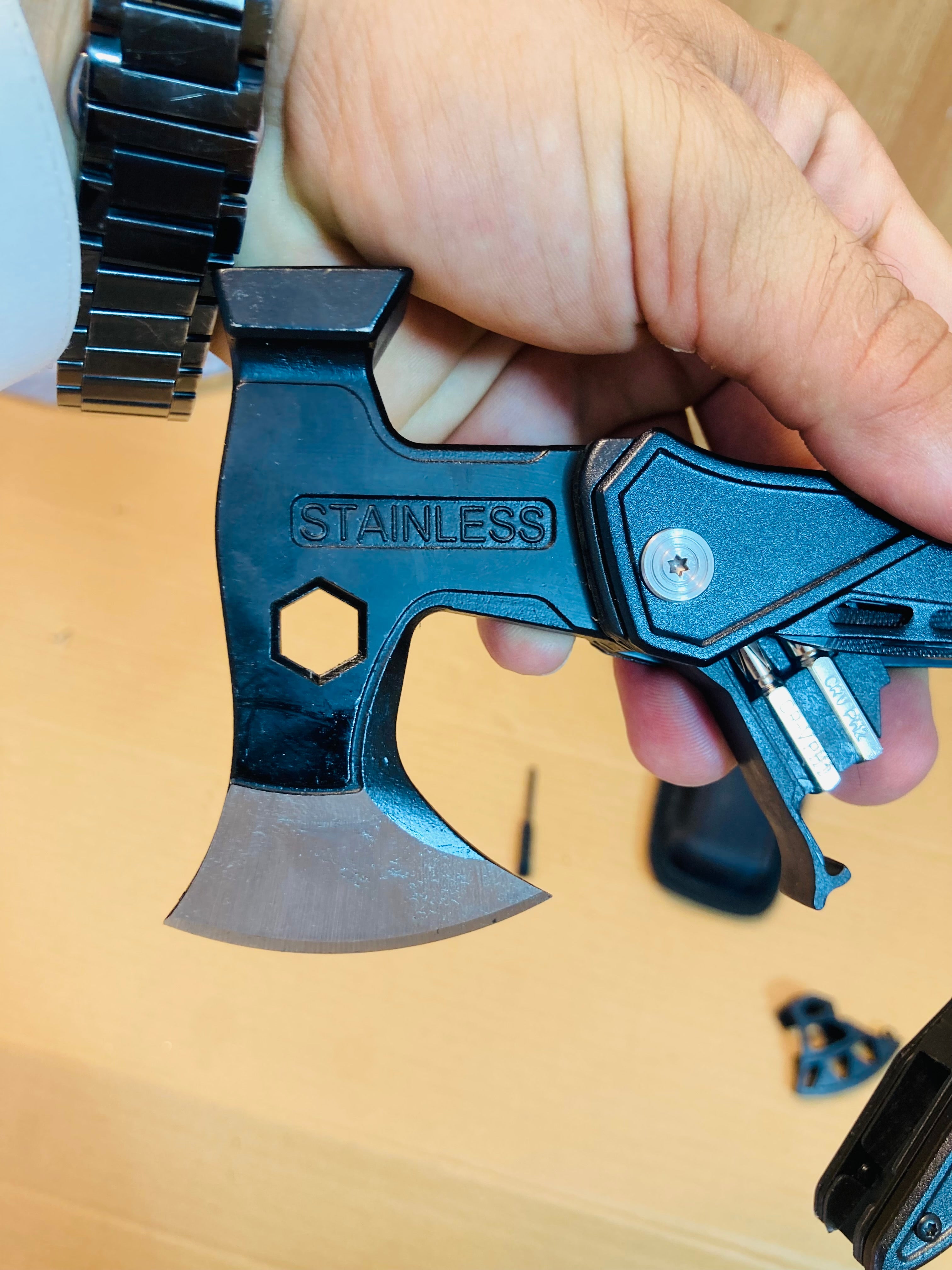 18in1 Camping Multifunctional Survival Hammer Axe Tool