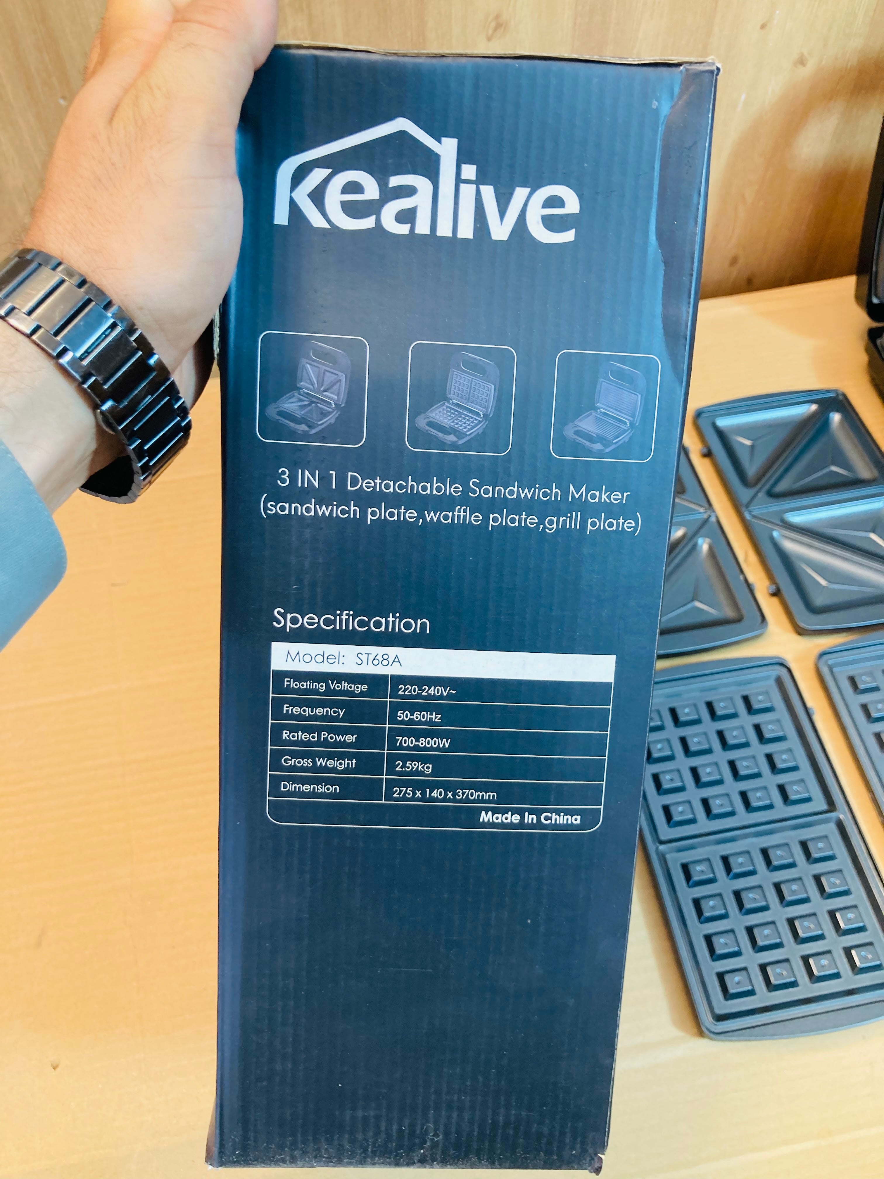 Kealive 3in1 Sandwich & Grill Maker 800W - ST68A