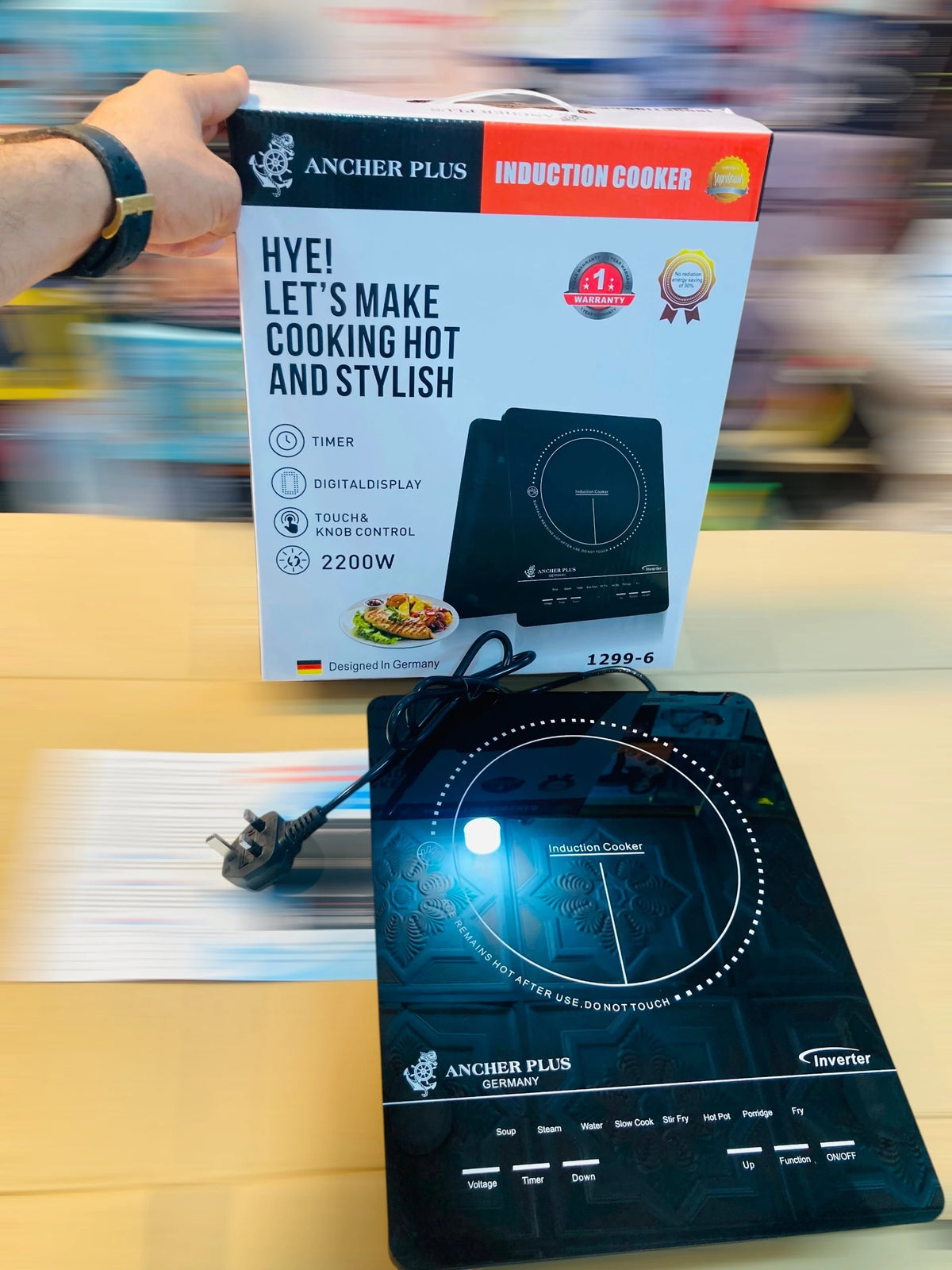 Ancher Plus Induction Cooker -6 with 2200W Power, Digital Touch Control, and Multi-Function Cooking Modes 1299