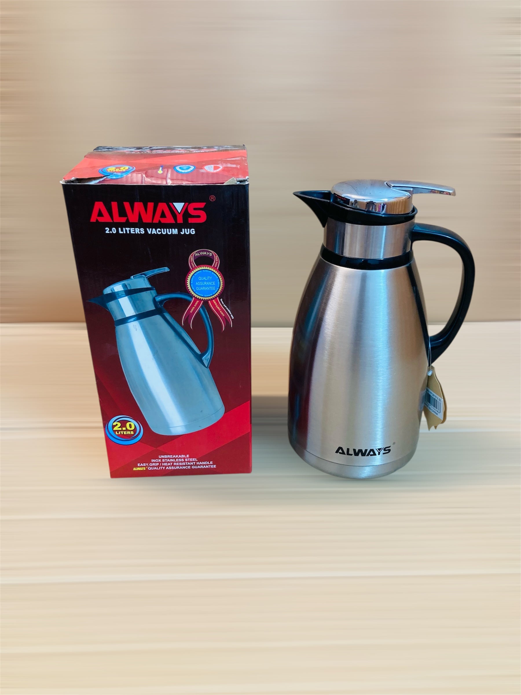 Always Stainless Steel Vacuum Jug/Thermos 2L