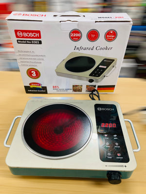 BOSCH 2200W Electric Infrared Cooker Countertop Hot Plate Burner with Touch Control, Rotary Dial,Digital LED Display 0303