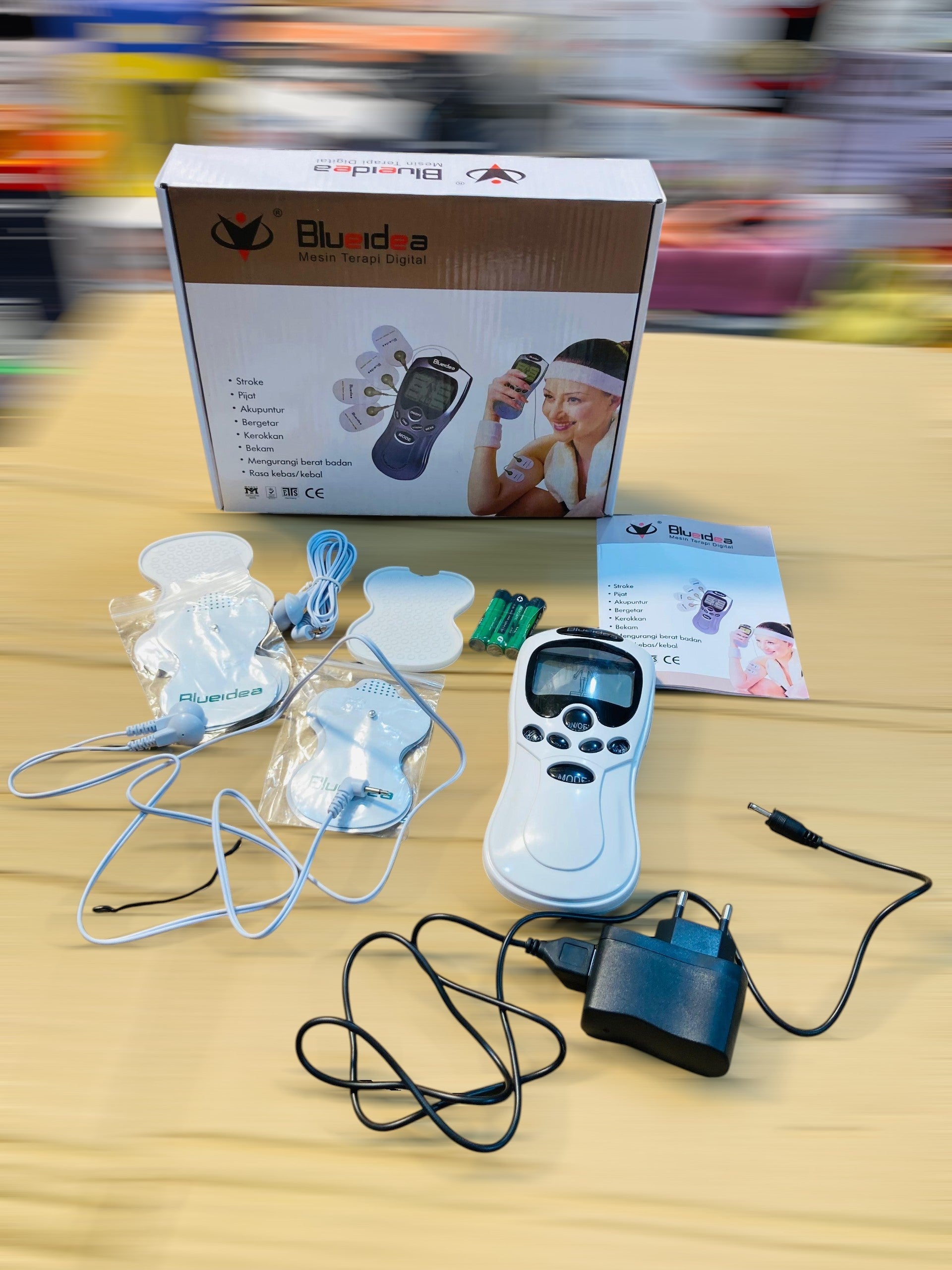 Blueidea Digital Therapy Machine Electronic Pulse Massager with Electrode Pads and Power Adapter