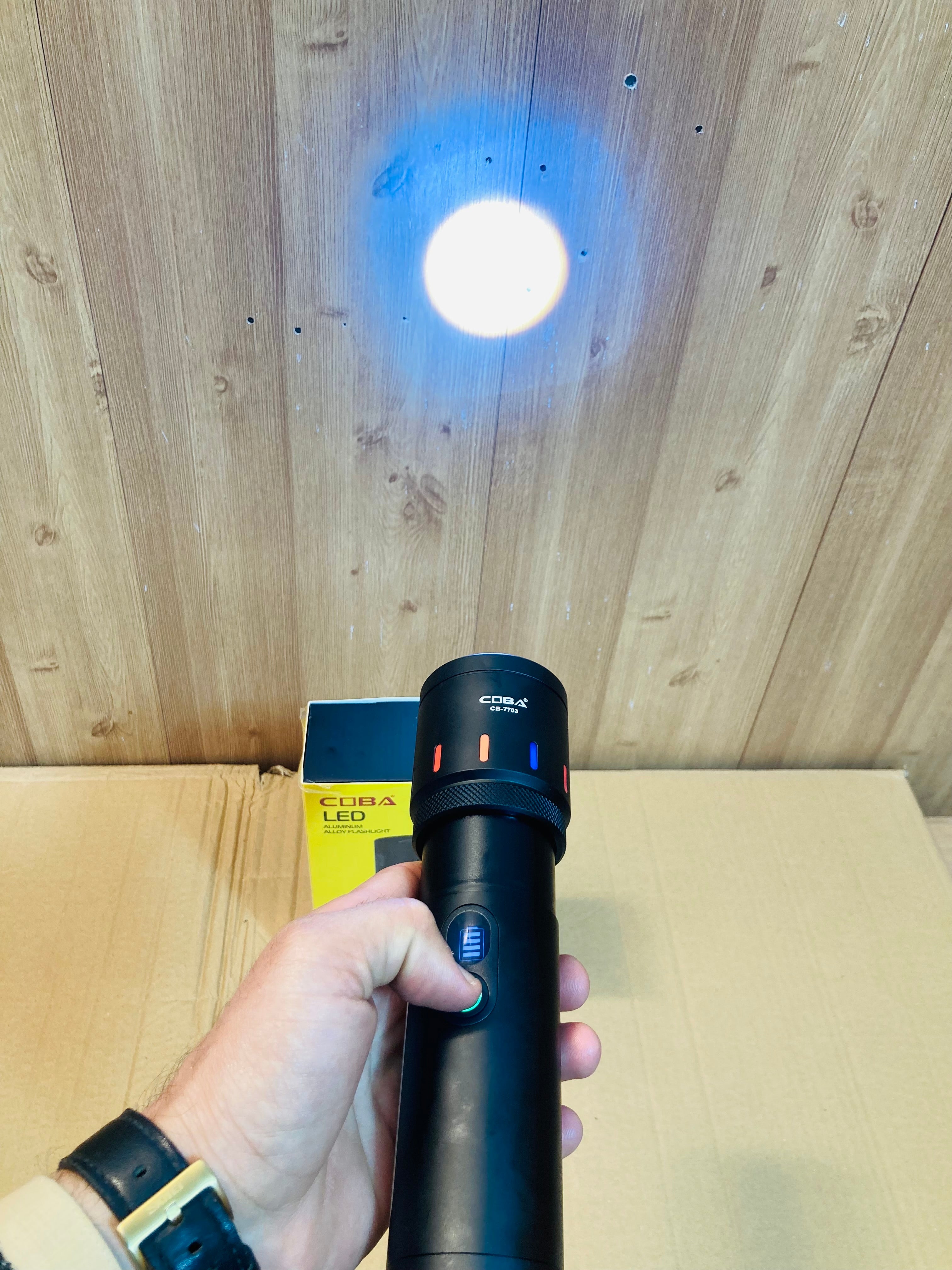 COBA Aluminum Alloy RGB Led Flashlight Torch CB-7703