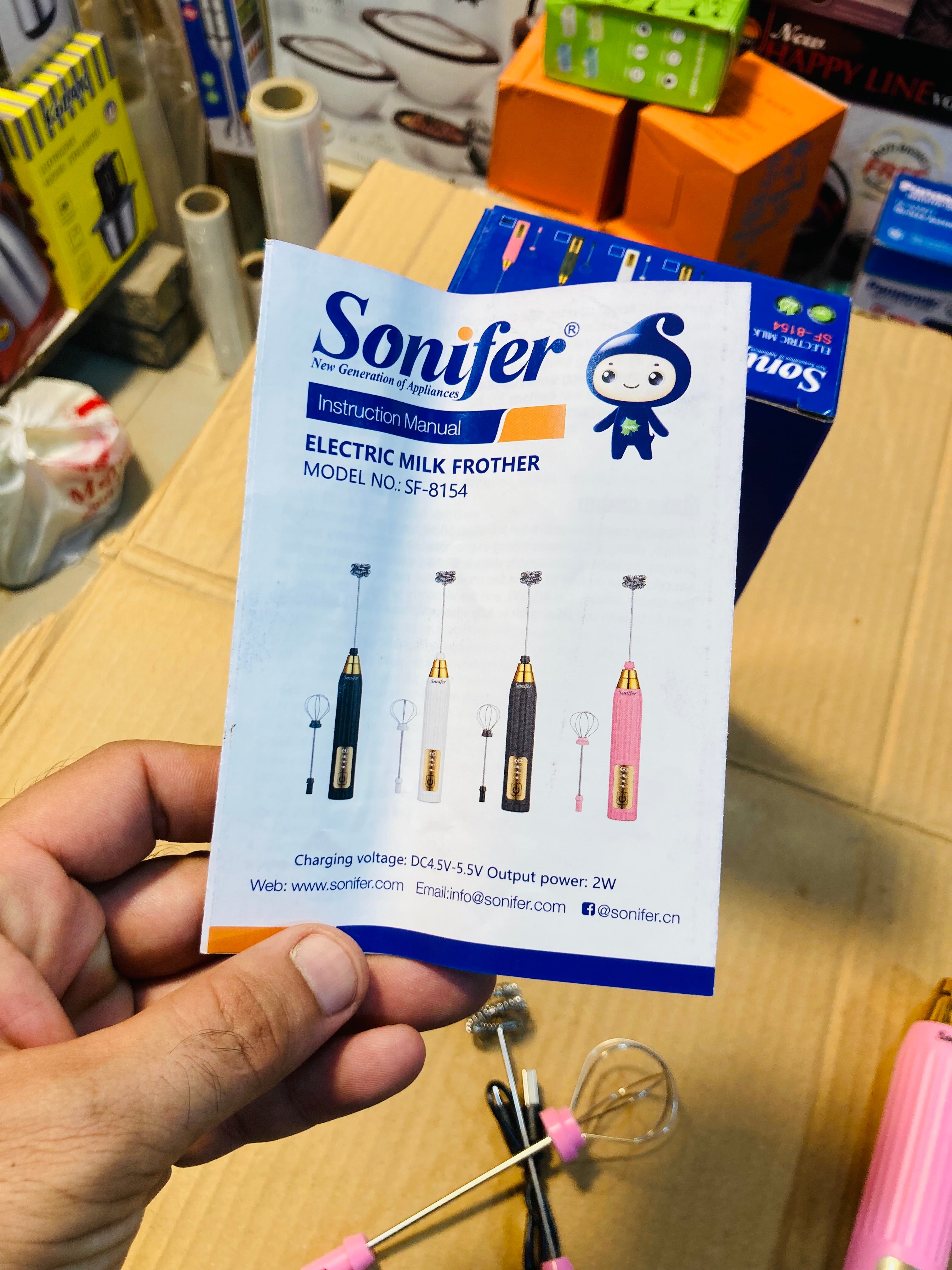 Sonifer Rechargeable Milk Frother - Coffee Beater SF-8154