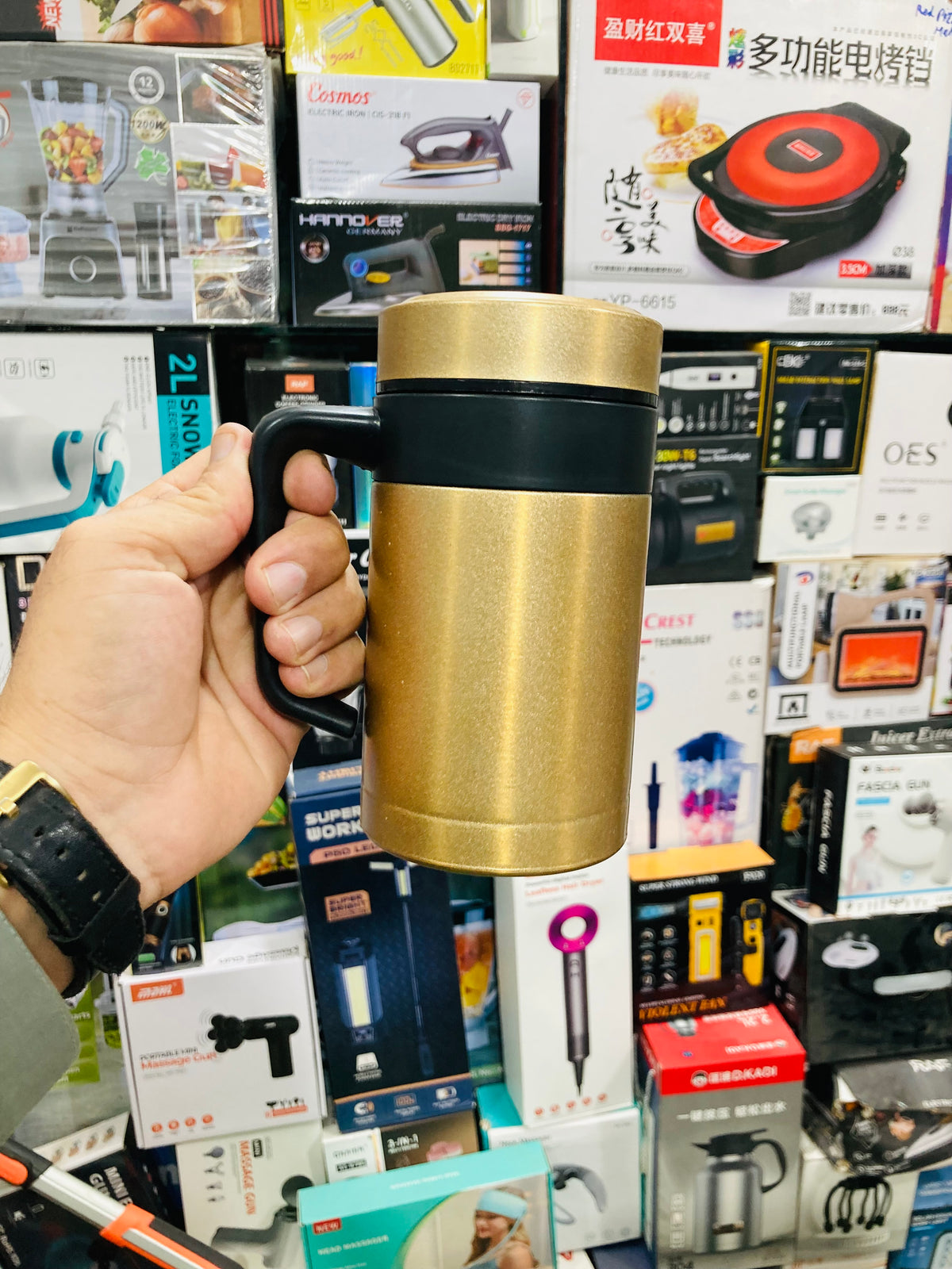 Insulated Stainless Steel Office Mug with Handle Premium Double-Wall Vacuum Travel Tumbler,Leak-Proof Lid SUS 316