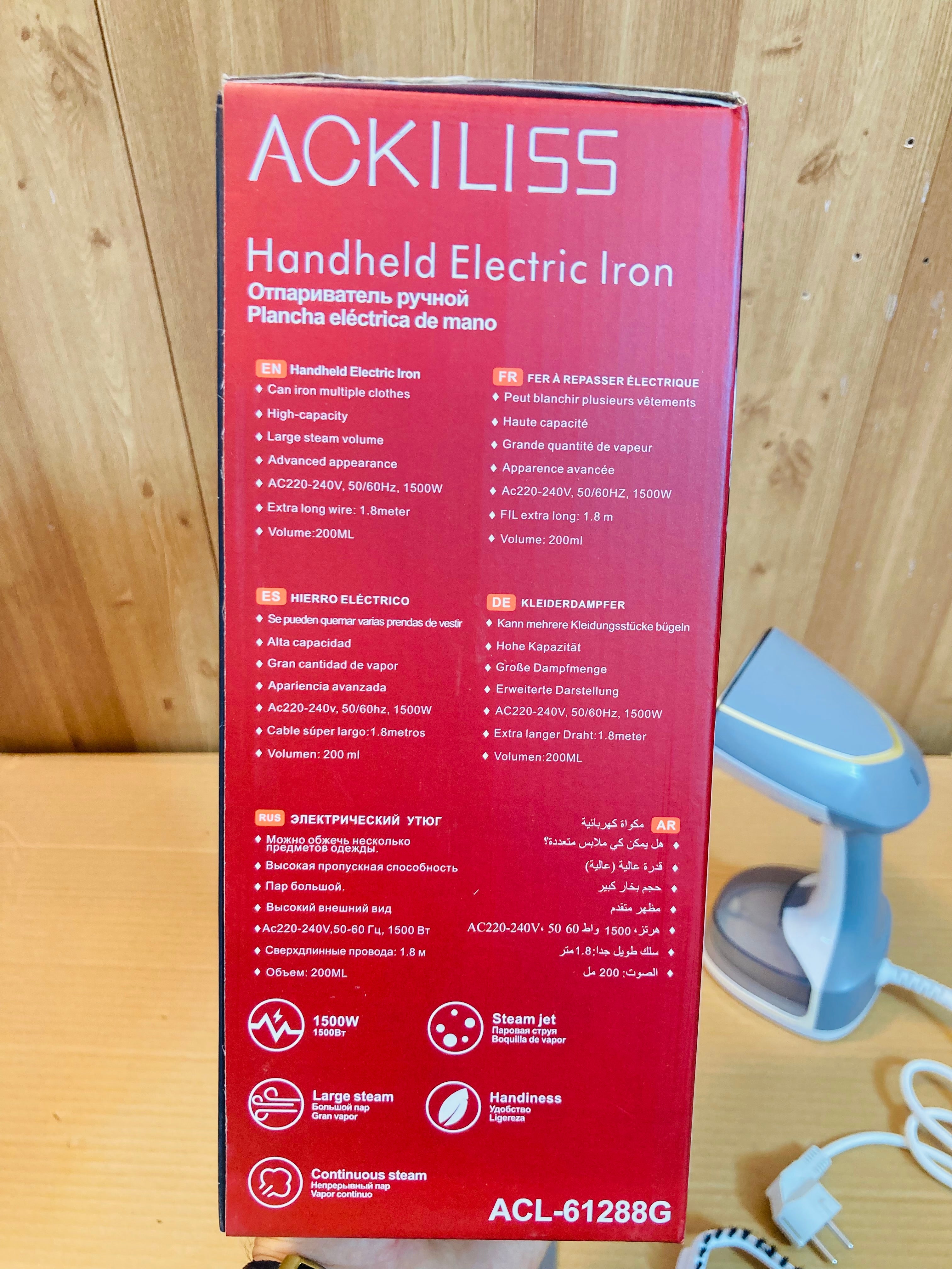 Ackiliss Handheld Electric Garment Steamer Iron 1500W ACL-61288G