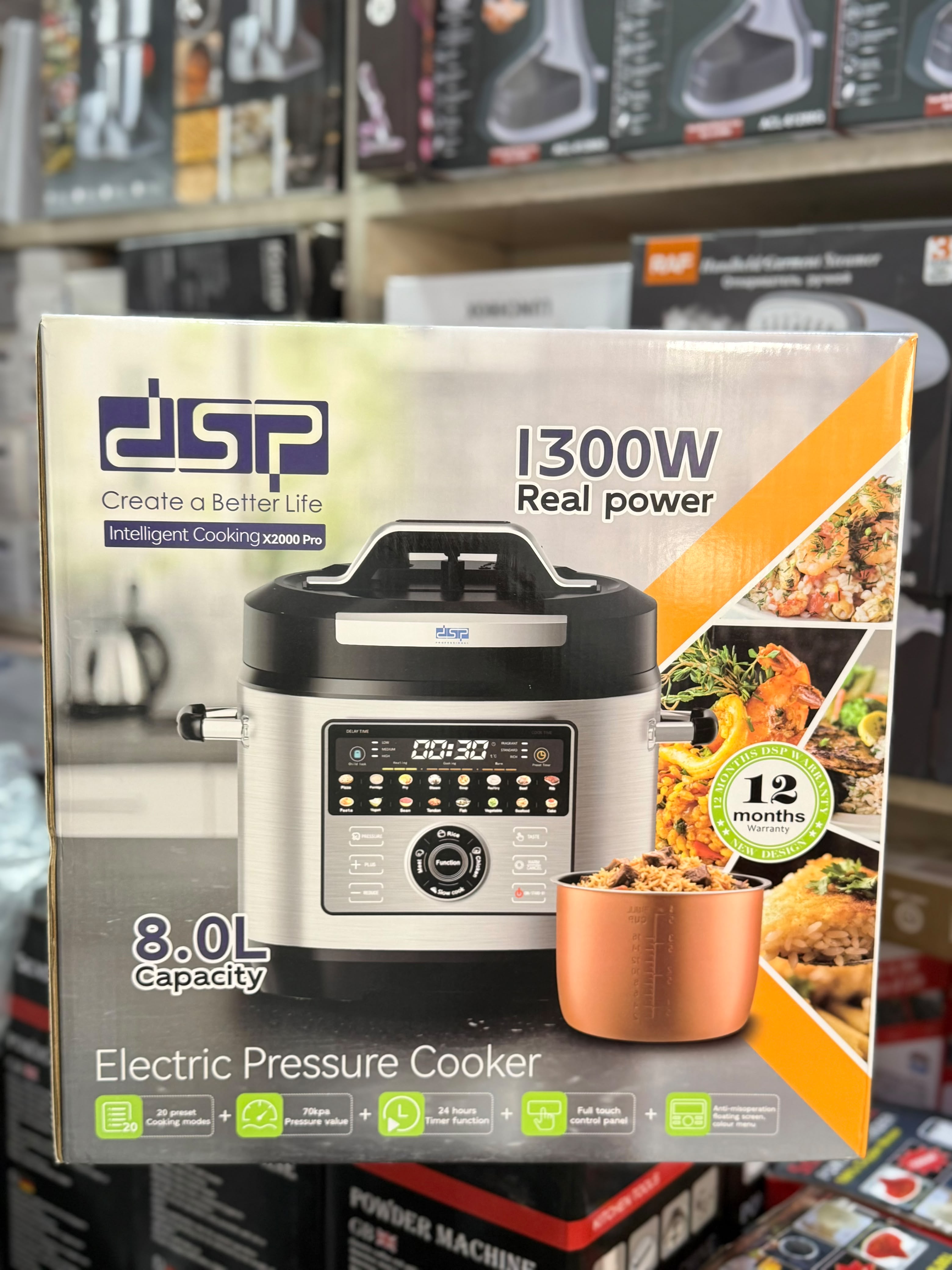 DSP X2000 Pro 1300W Electric Pressure Cooker 8 Litre KB5037