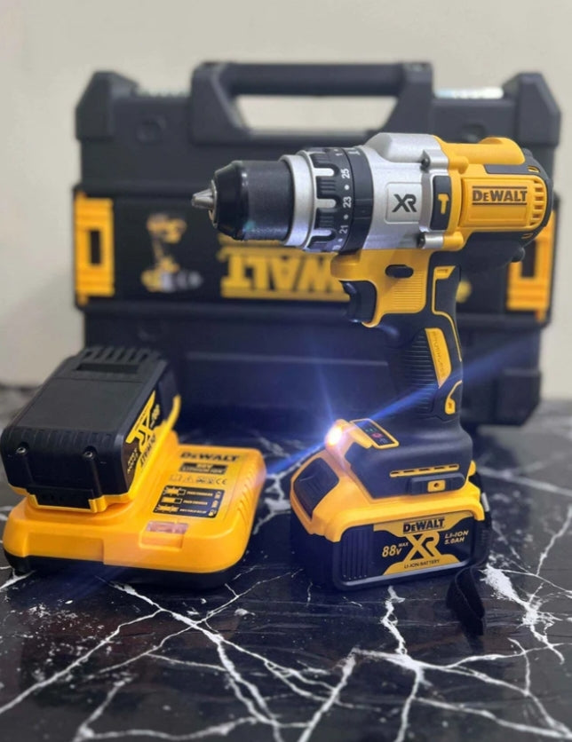 DeWalt 13mm Heavy Duty Impact Brushless Drill with Double Rechargeable 88V Batteries