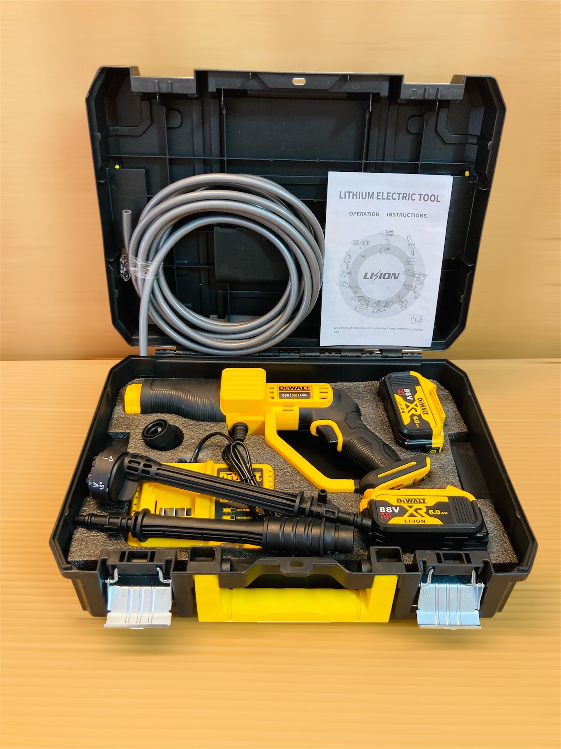 DeWalt Rechargeable Portable Pressure Washer Kit with 88V Double Batteries