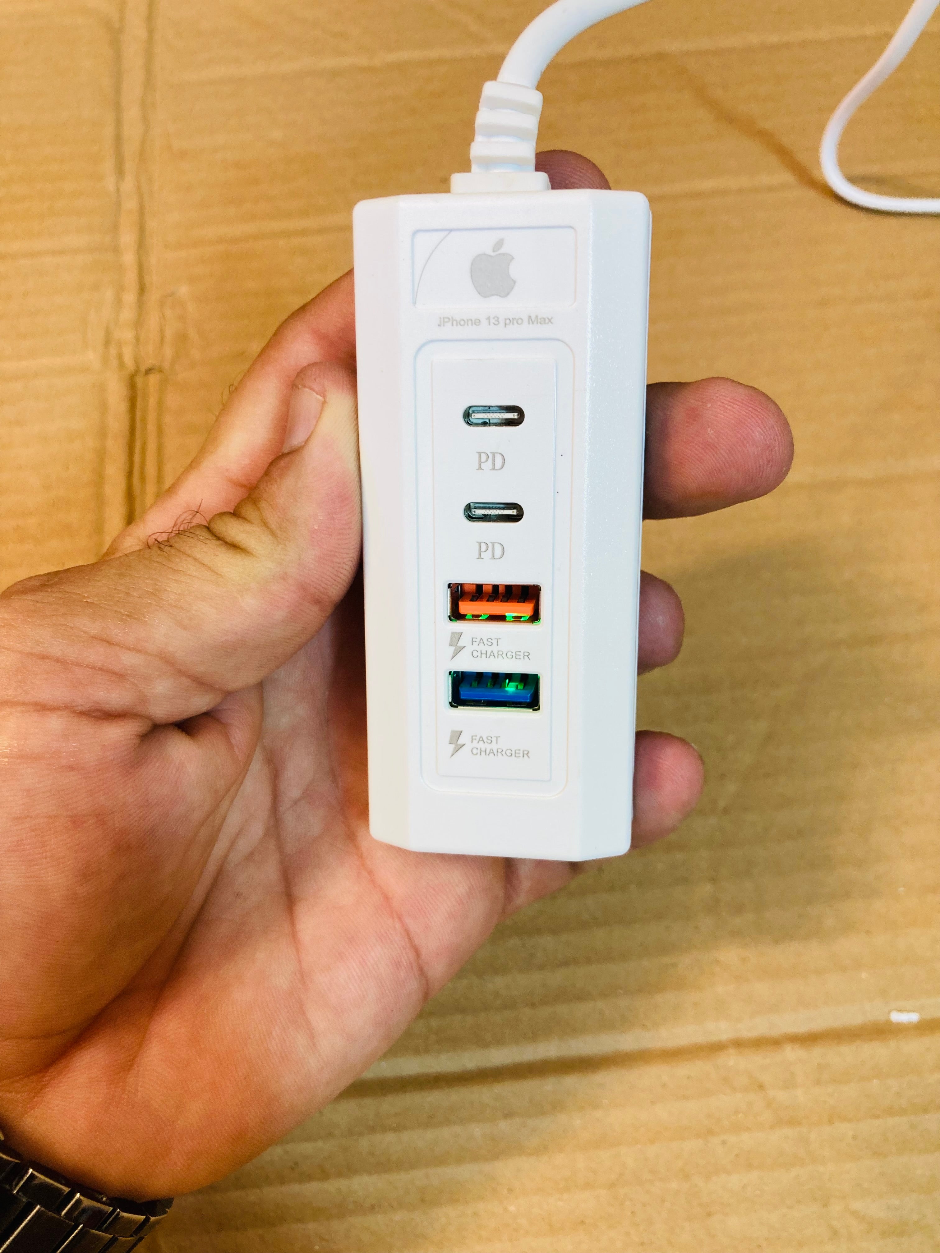 20W 2-Type-C 2-USB 4 Plugs Power Socket Adapter