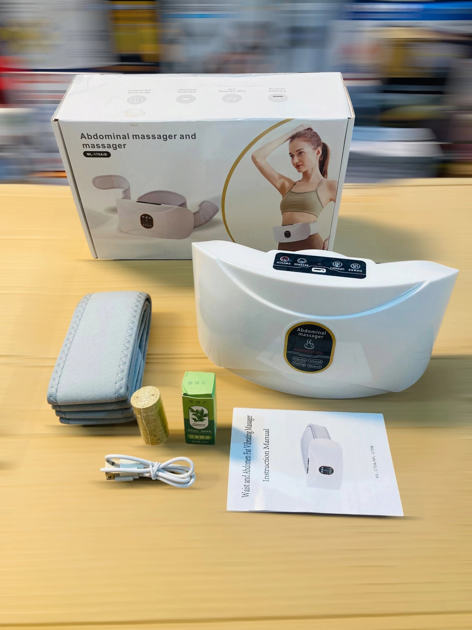 Electric Abdominal & Waist Massager Belt with Heating, Vibration & Infrared Care ML-170A/B