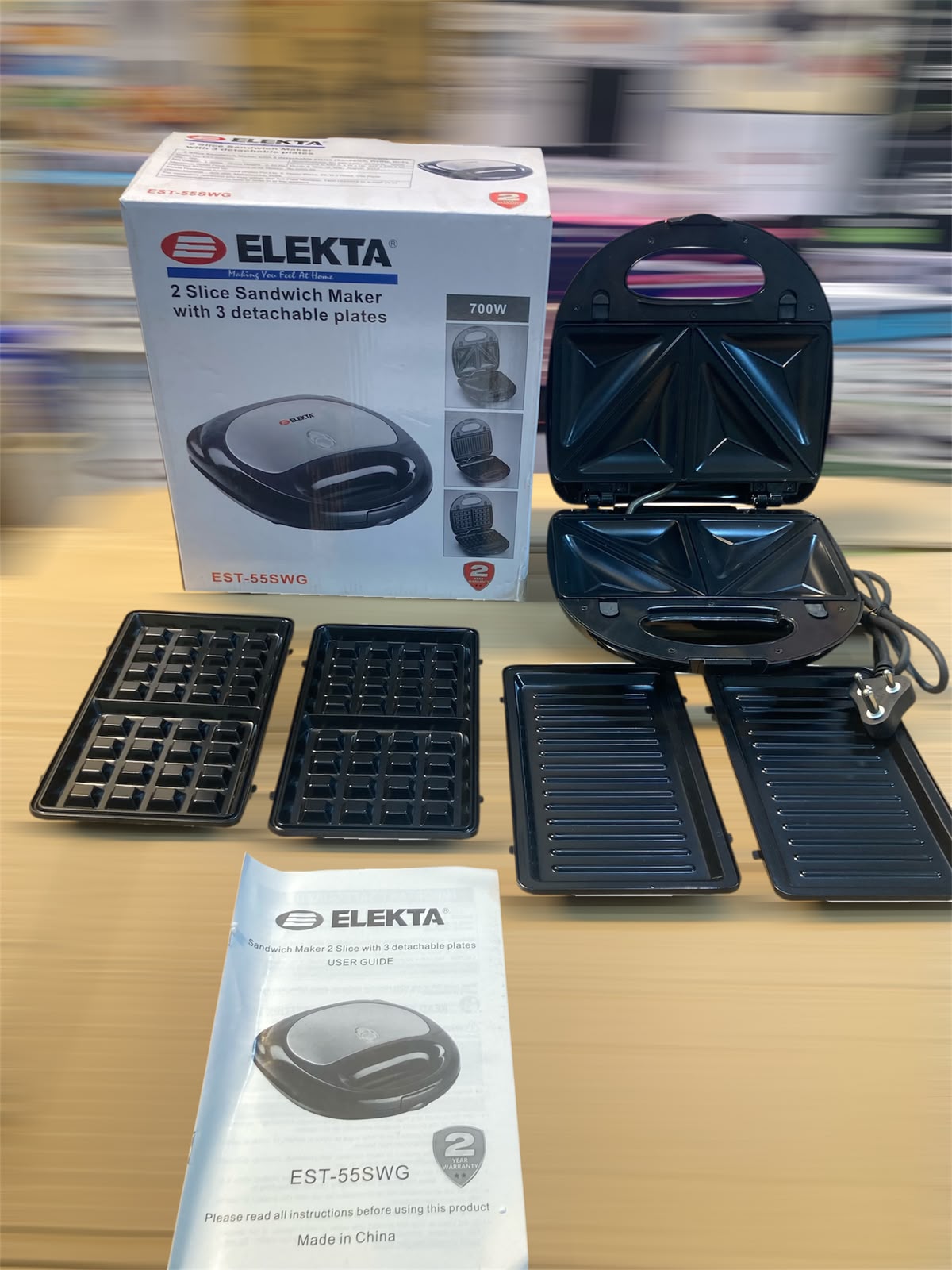 Elekta 3 in 1 Sandwich and Grill Maker 700W (EST-55SWG)
