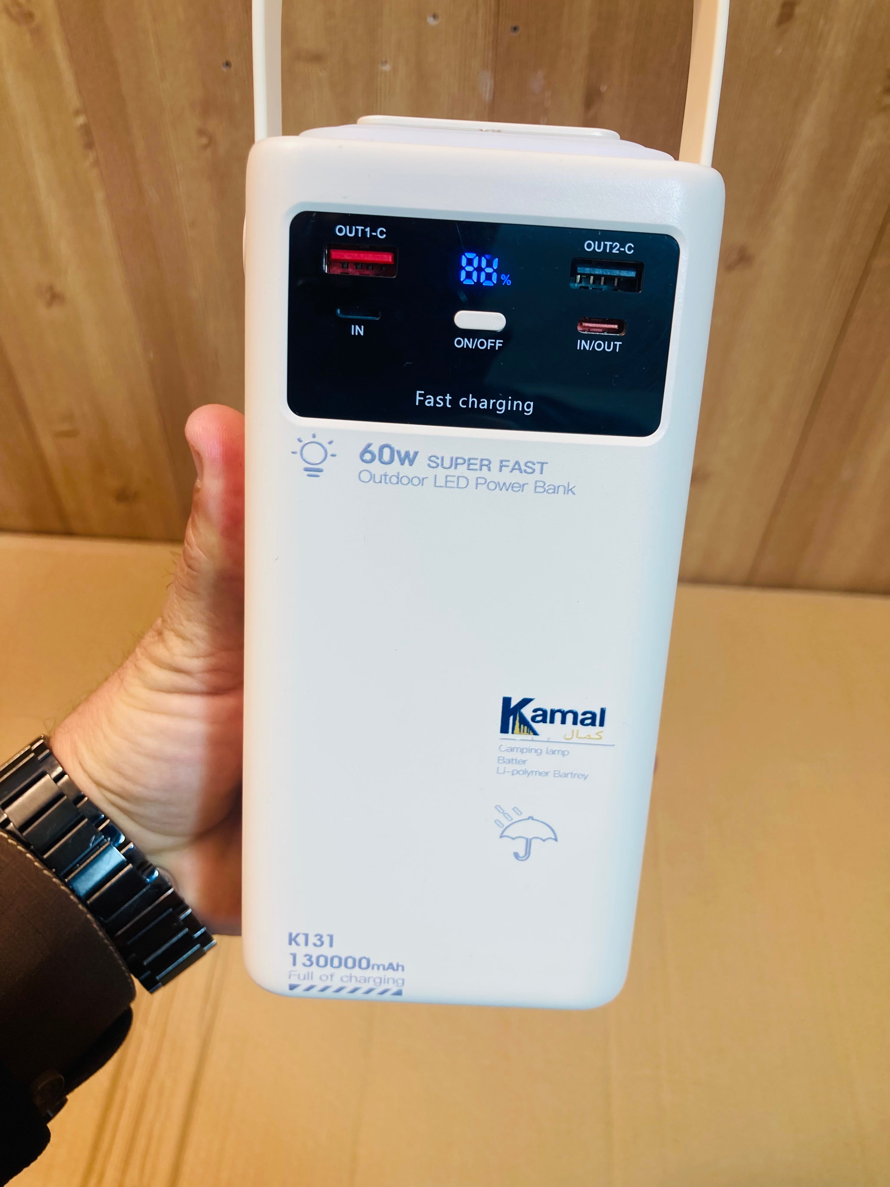 Kamal 60W 130,000mAh Fast Charging Led Power Bank K131