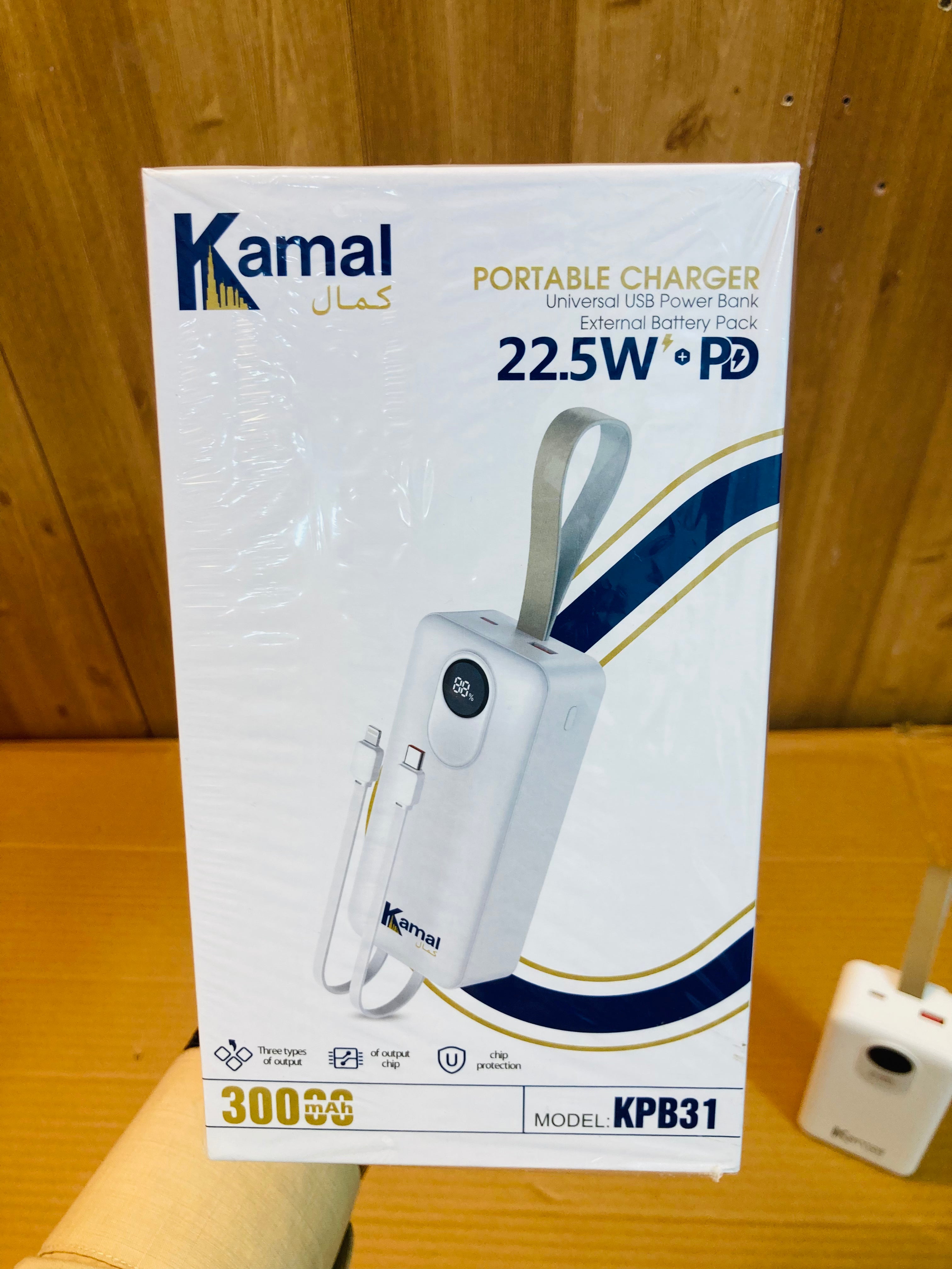 Kamal 22.5W Fast Charging 30000mAh Power Bank KPB31