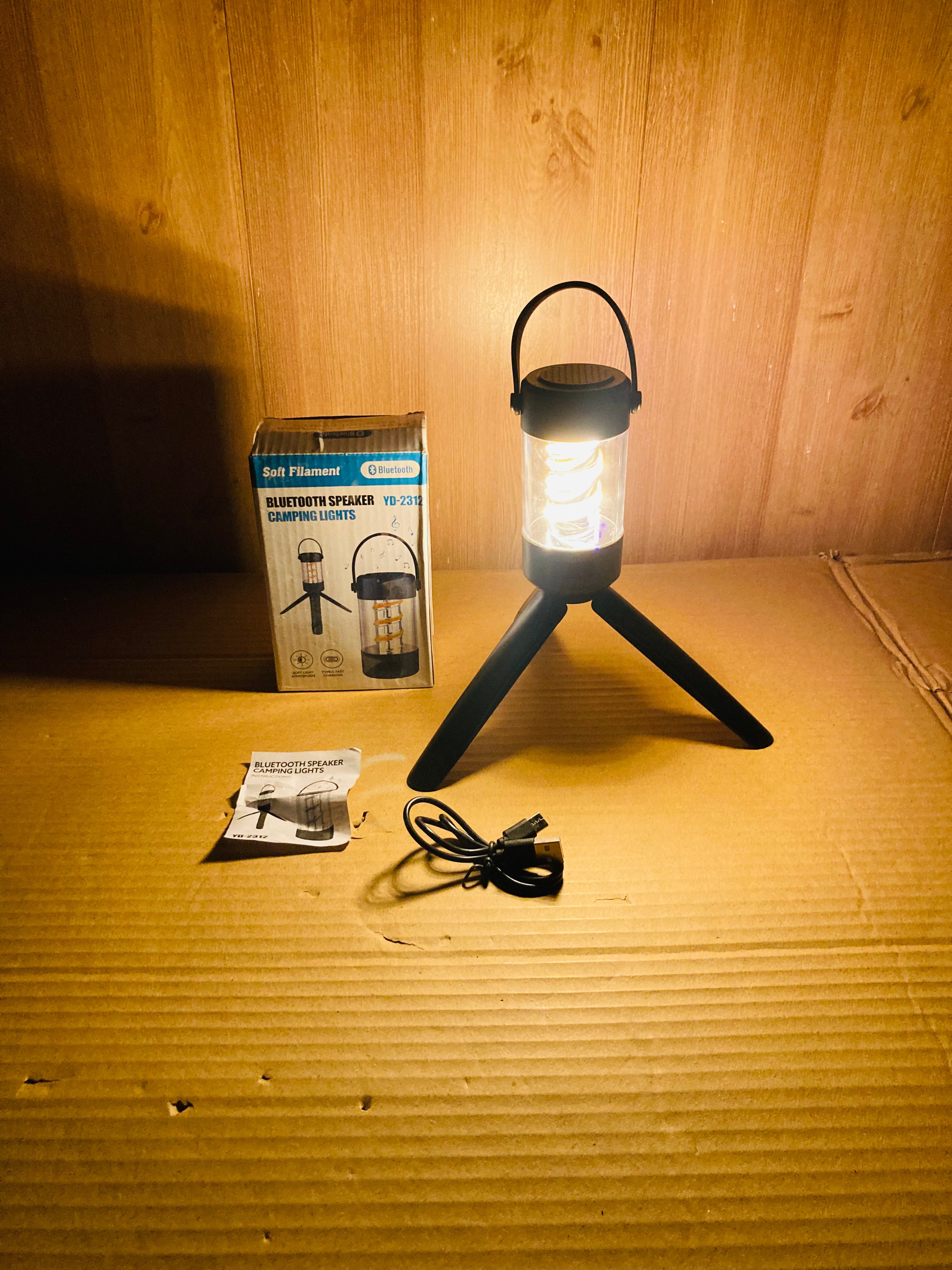 Portable Rechargeable 2in1 Camping Light with a Built-in Bluetooth Speaker YD-2312