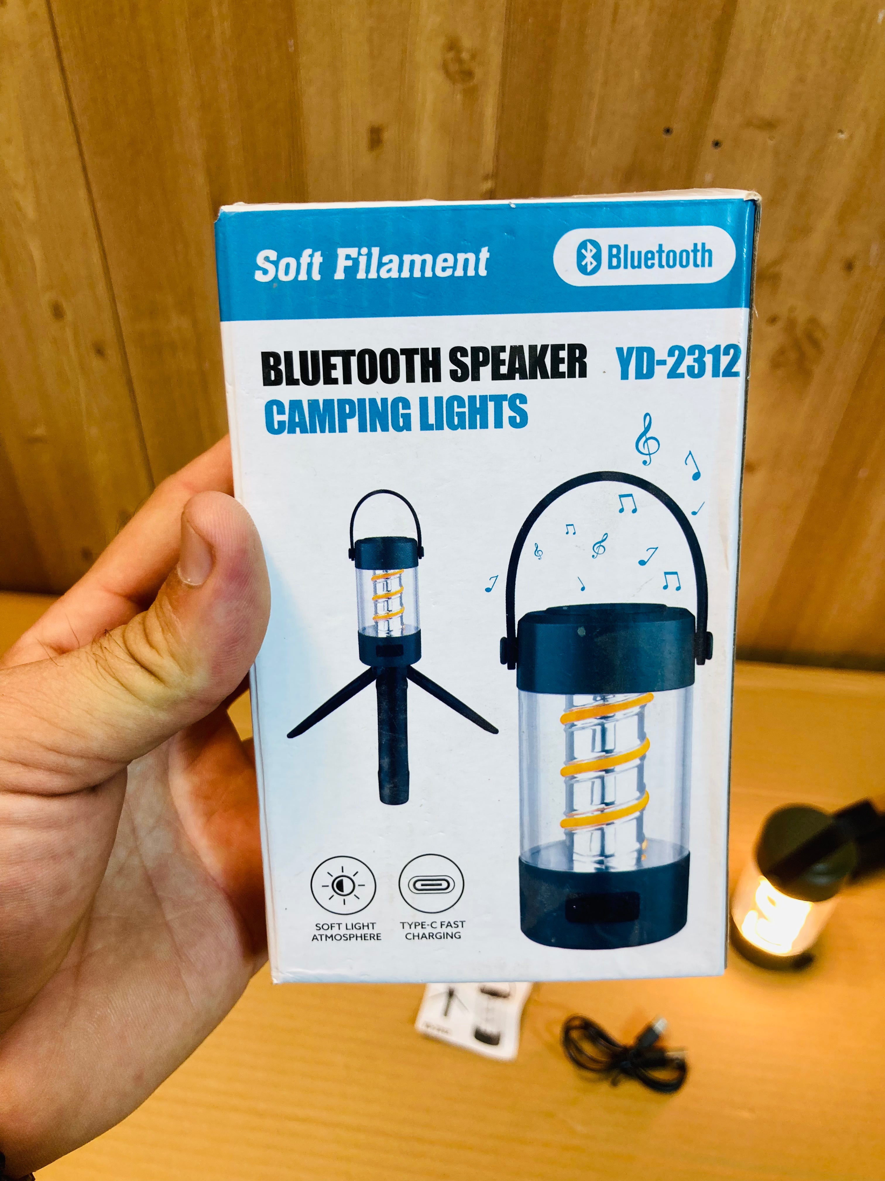 Portable Rechargeable 2in1 Camping Light with a Built-in Bluetooth Speaker YD-2312