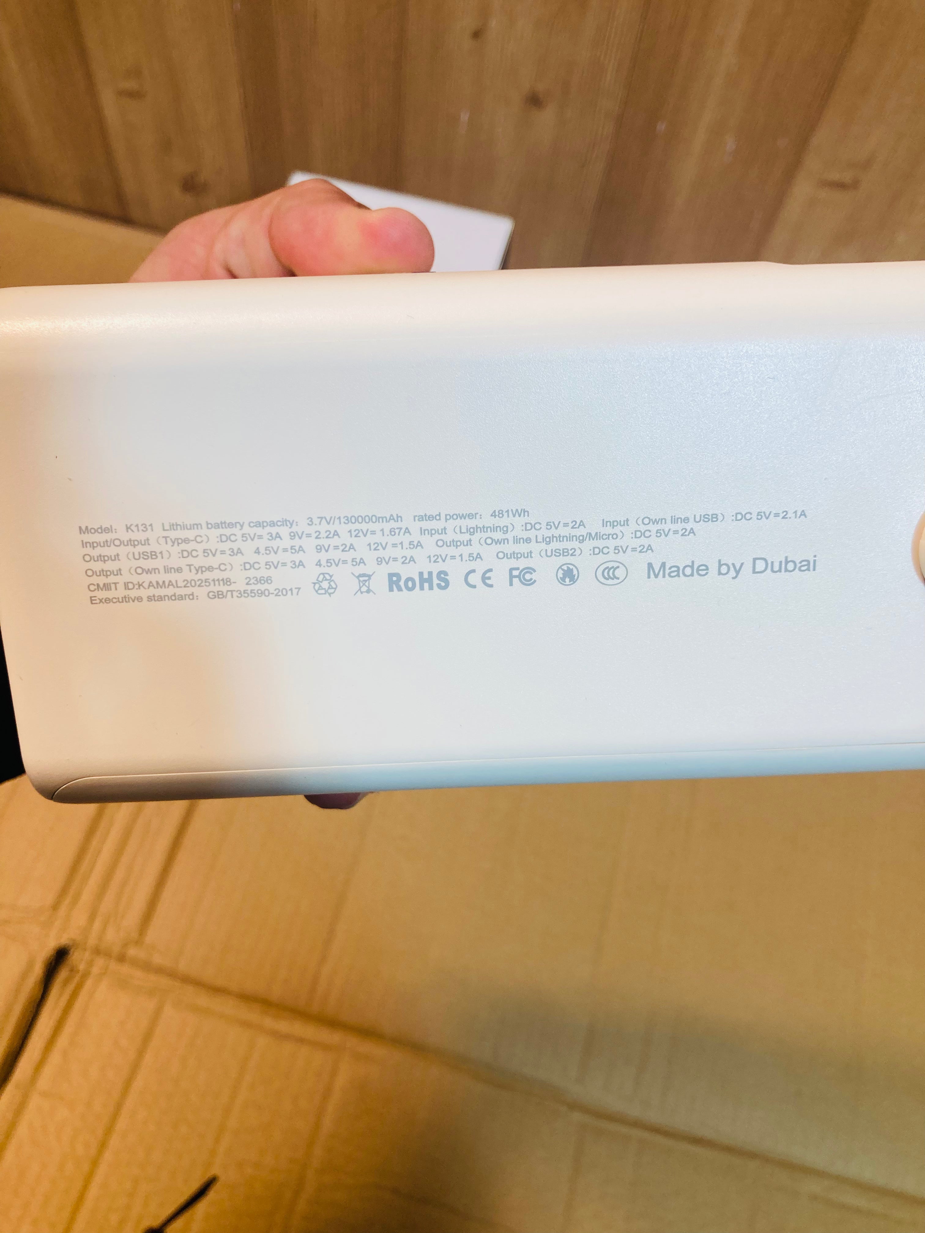 Kamal 60W 130,000mAh Fast Charging Led Power Bank K131