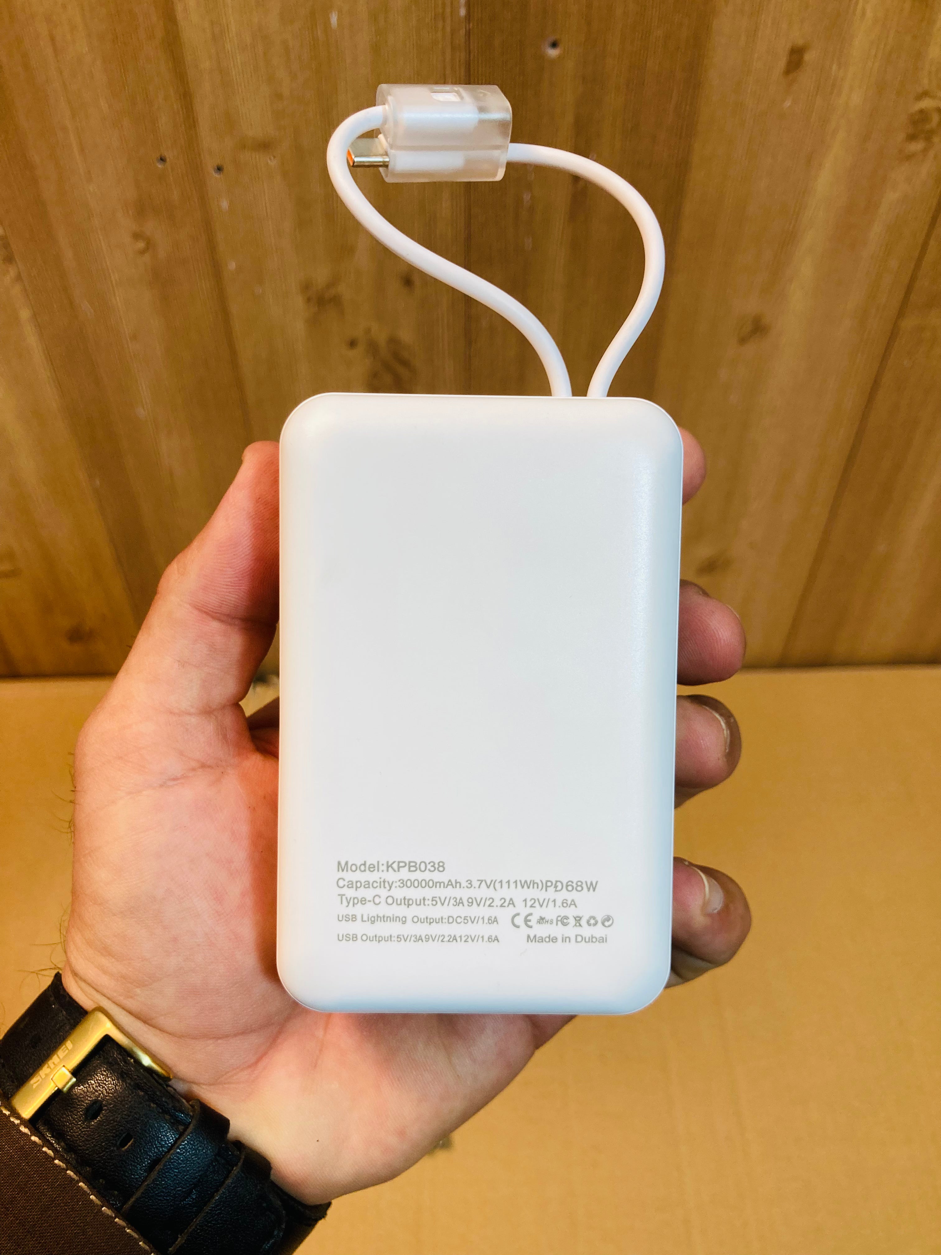 Kamal Compact Portable 30000mAh Built in Cables Fast Charging 68W Power Bank KPB038