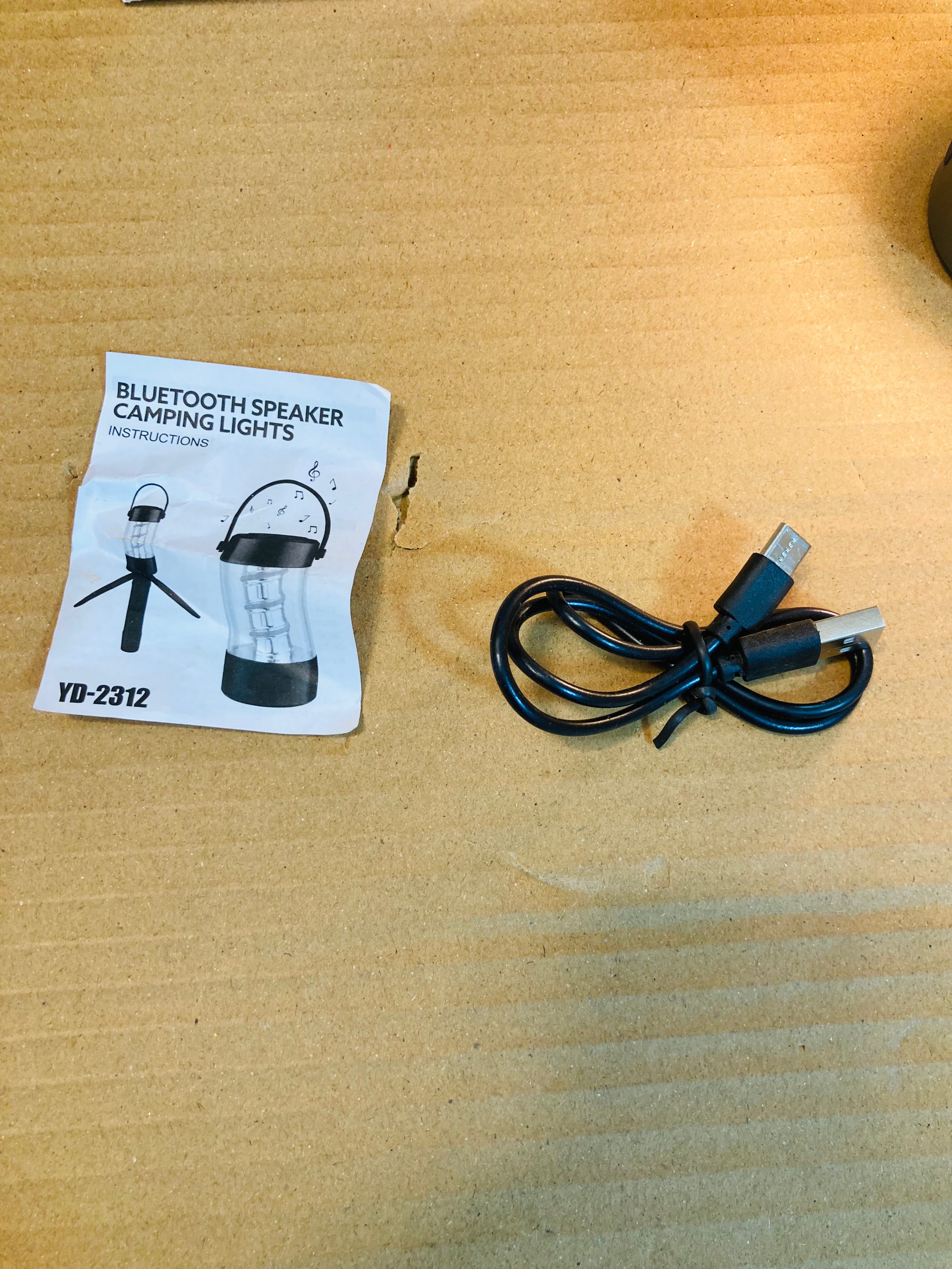 Portable Rechargeable 2in1 Camping Light with a Built-in Bluetooth Speaker YD-2312